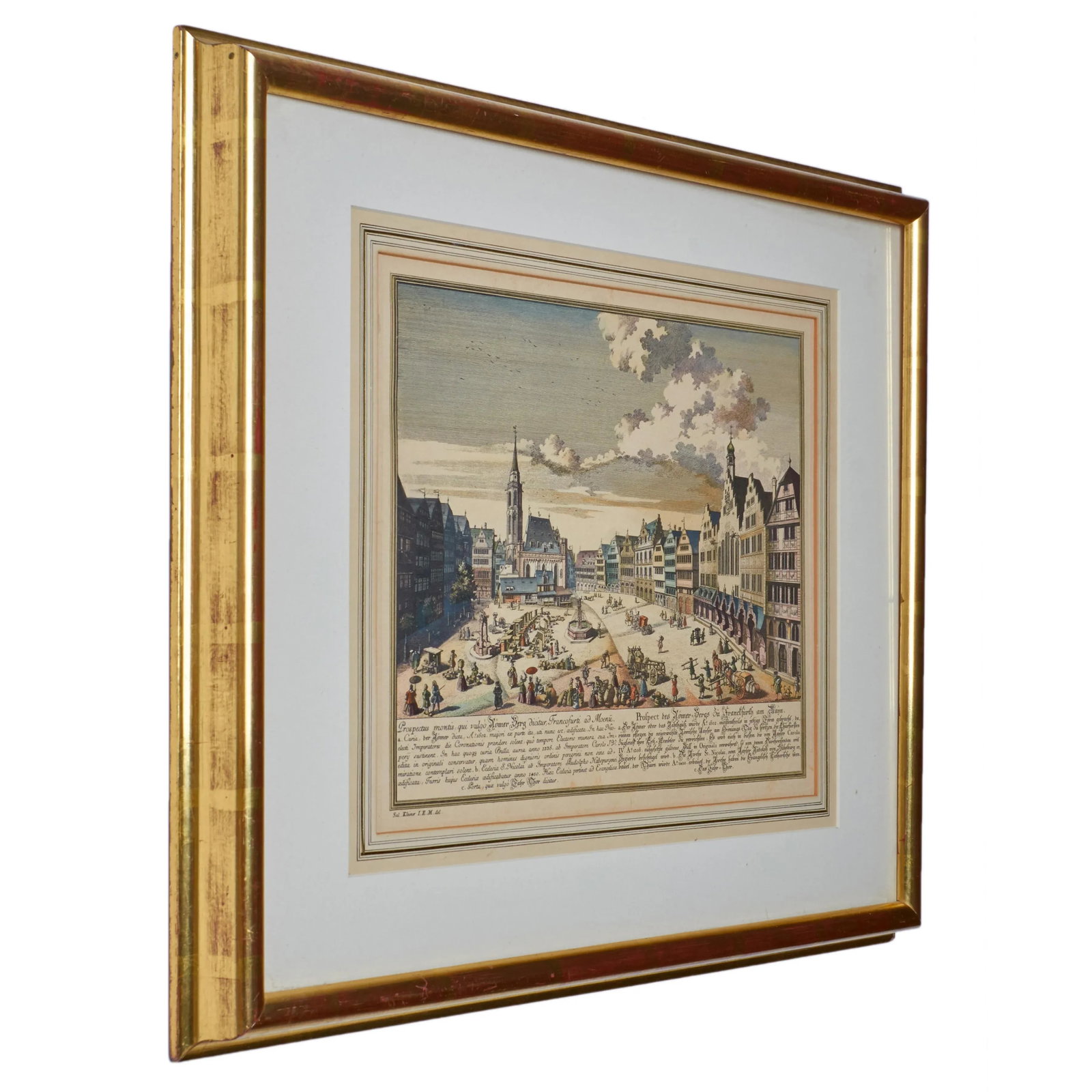 1738 Traditional Frankfurt, Germany Print, St. Nicholas Church and the Romer - 2