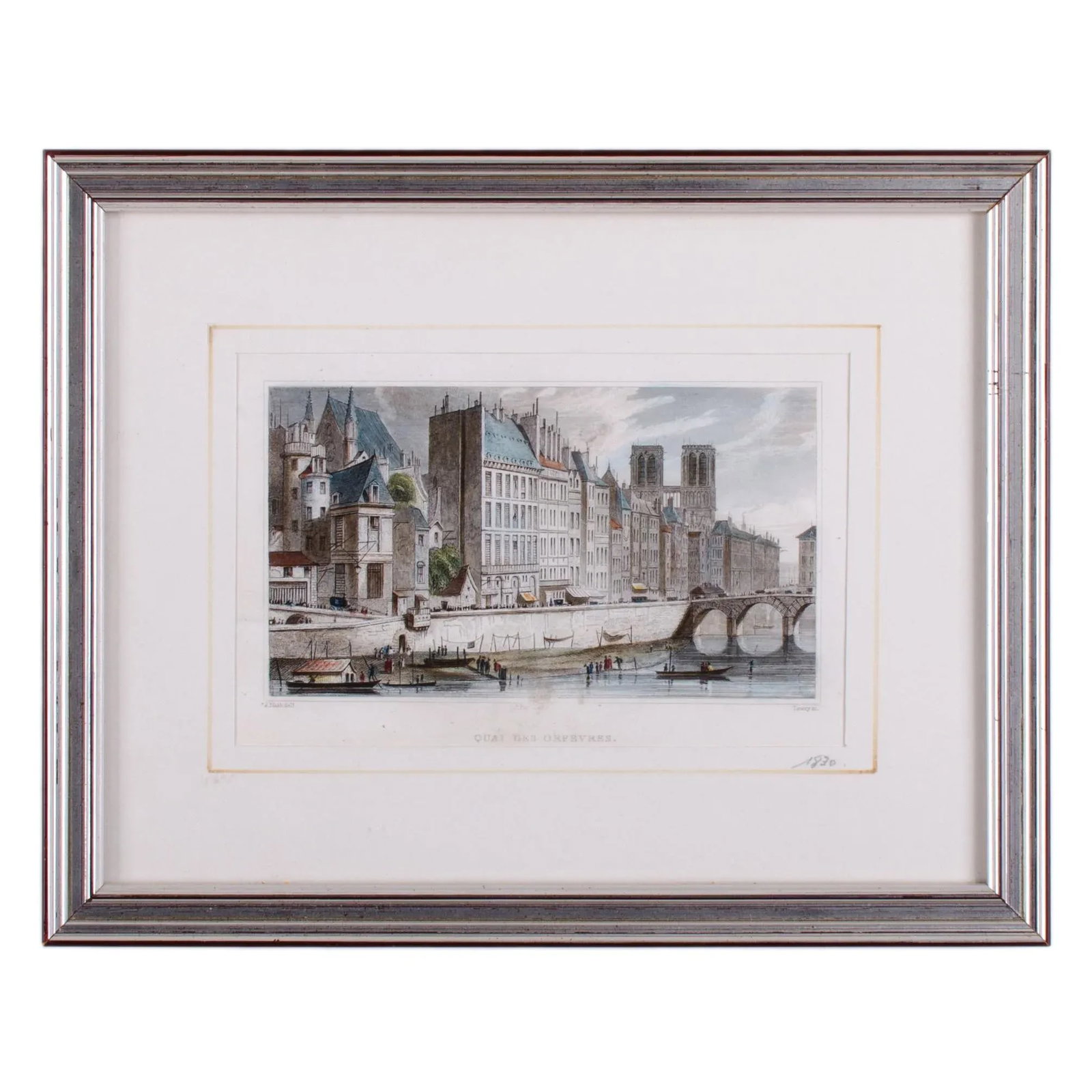1830s French Original Print, Quai Des Orfevres, After Joseph Nash C. - 4