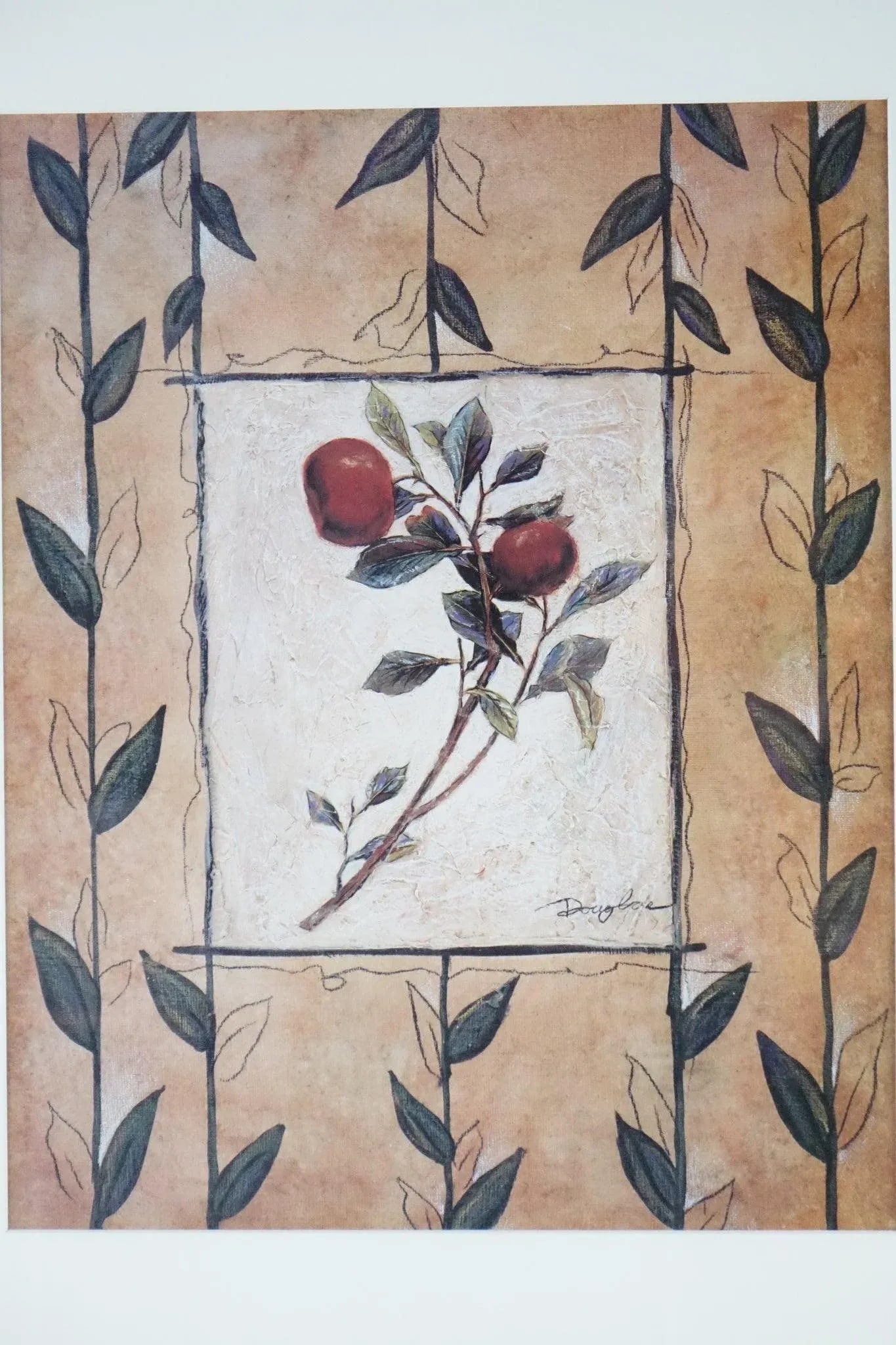 The Patterned Garden 2 - Print of Original Oil Pencil on Board Signed - 4
