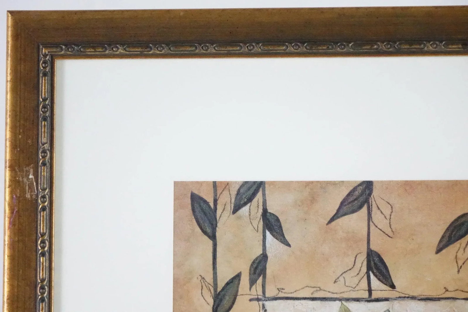The Patterned Garden 1 - Print of Original Oil Pencil on Board Signed - 4