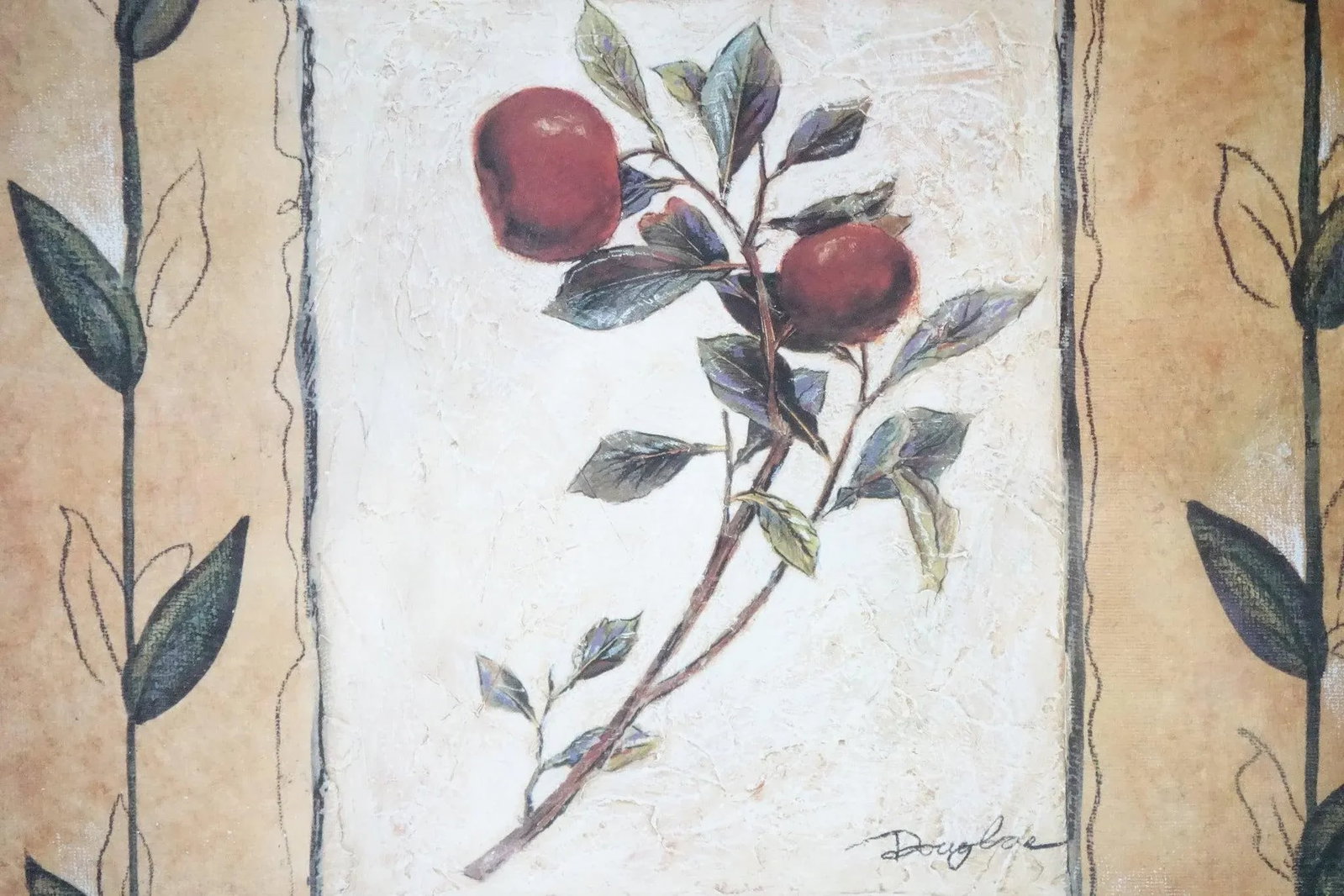 The Patterned Garden 1 - Print of Original Oil Pencil on Board Signed - 5