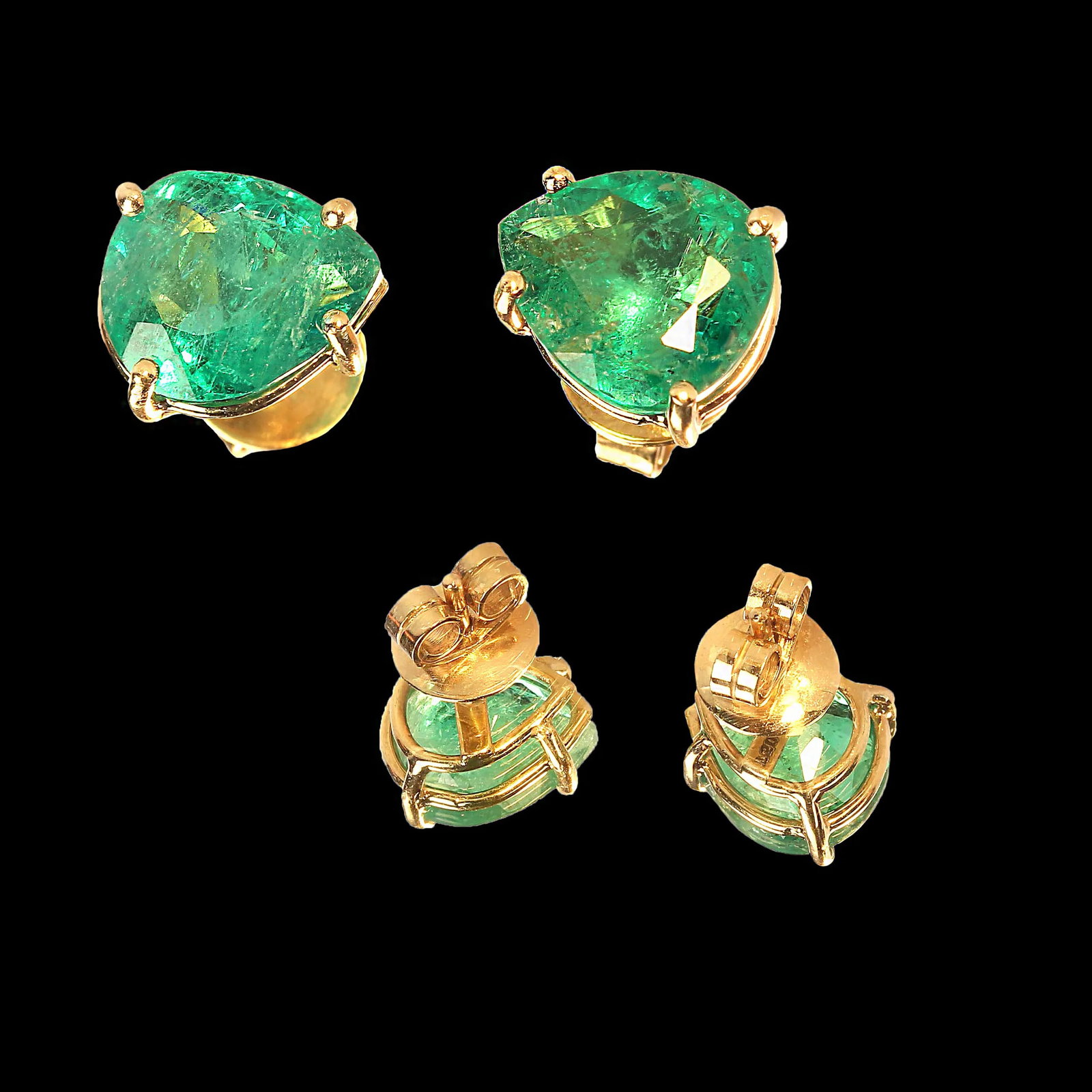 AJD Emerald Earrings in 18k Yellow Gold - 2 Pieces - 6