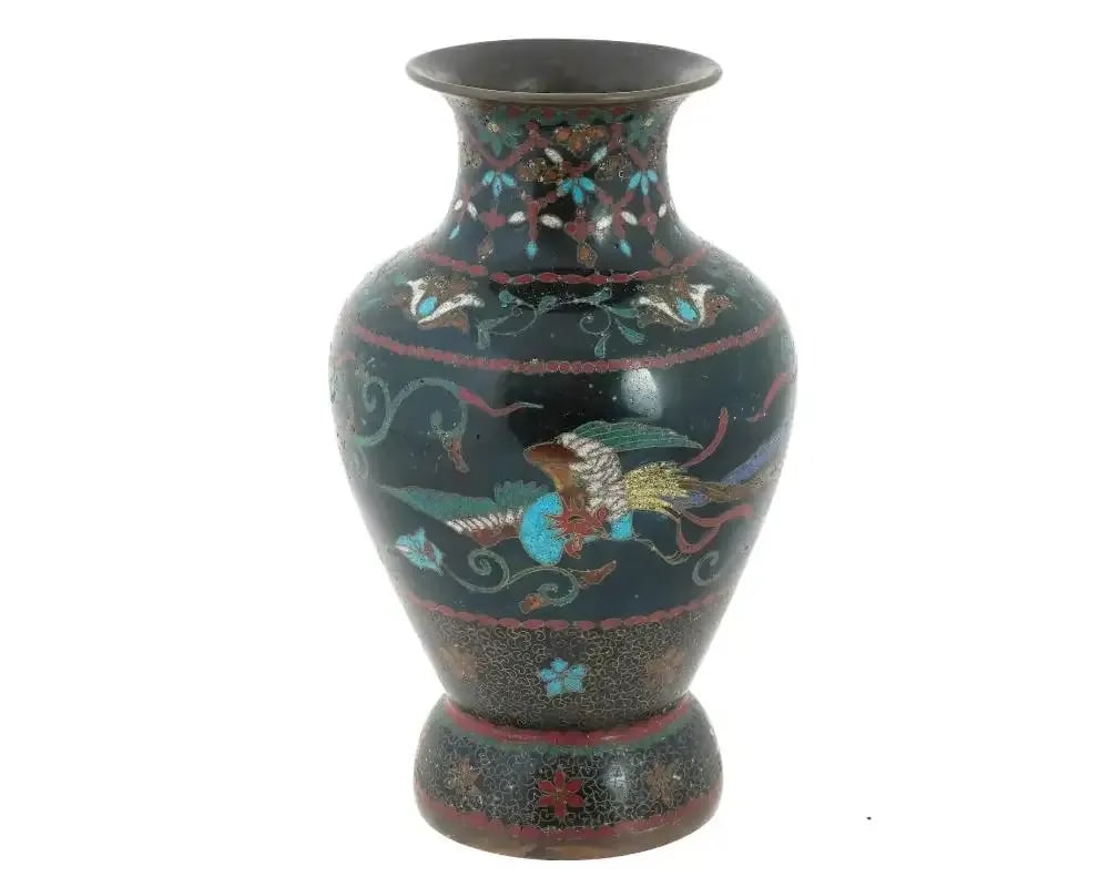 Antique Early Meiji Japanese Cloisonne Vase in the Style of Namikawa - 2
