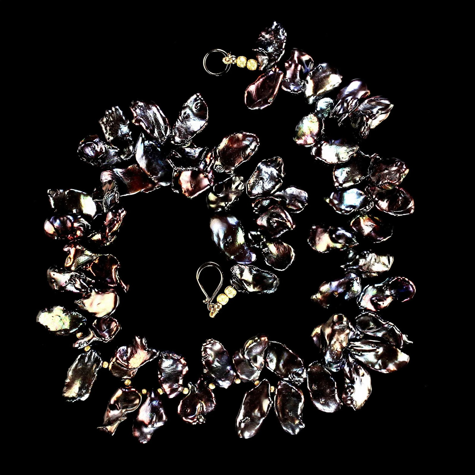 Walnut-Maroon Color Keshi Pearl Necklace June Birthstone - 3