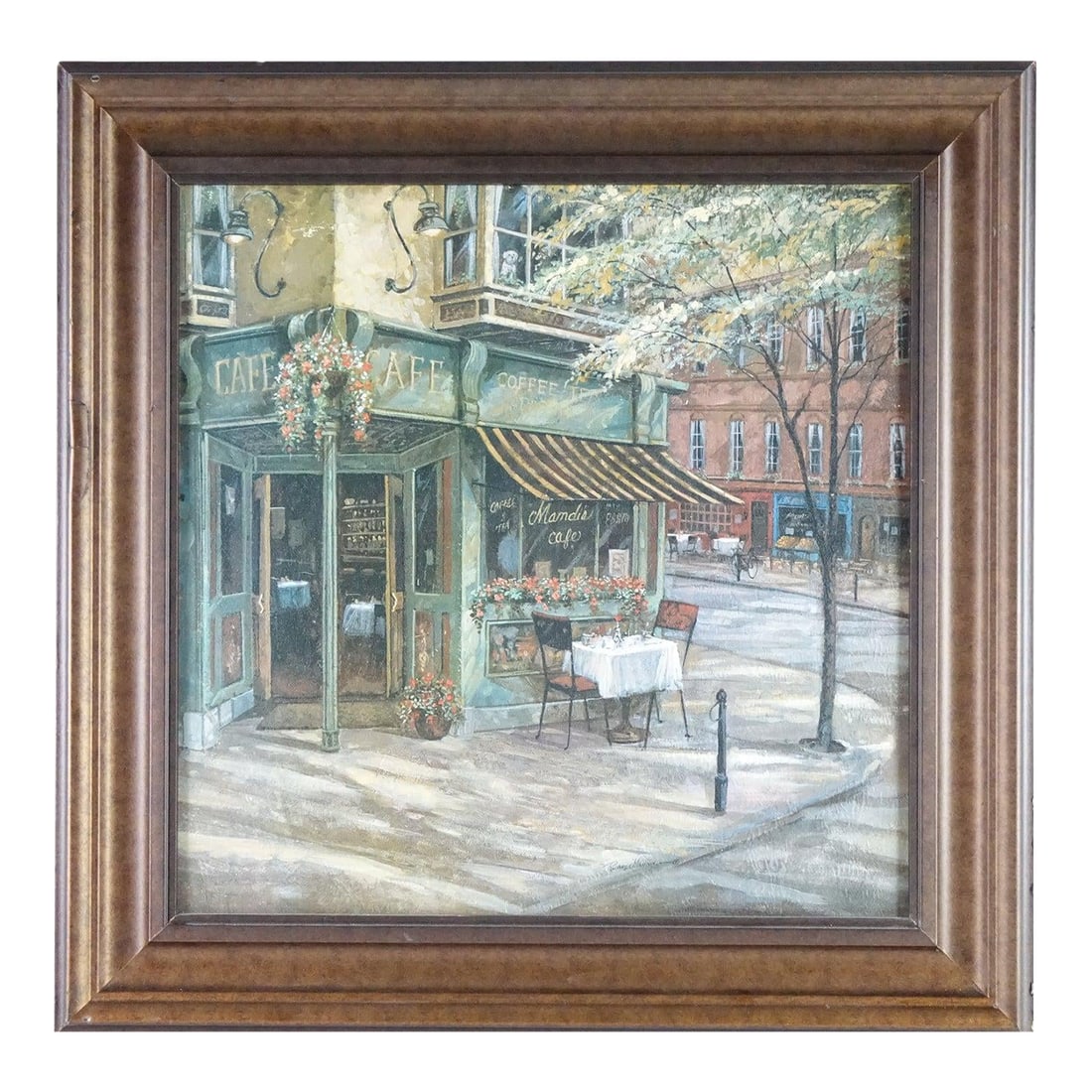 Cafe Print of Original Oil Painting on Canvas Signed (1 of 6)