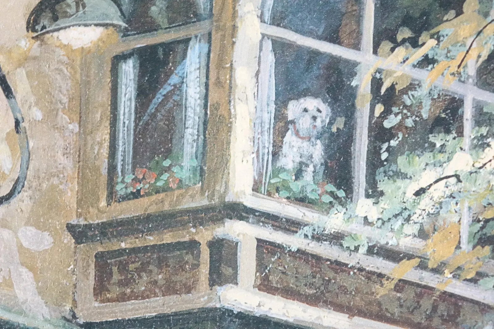 Cafe Print of Original Oil Painting on Canvas Signed - 5