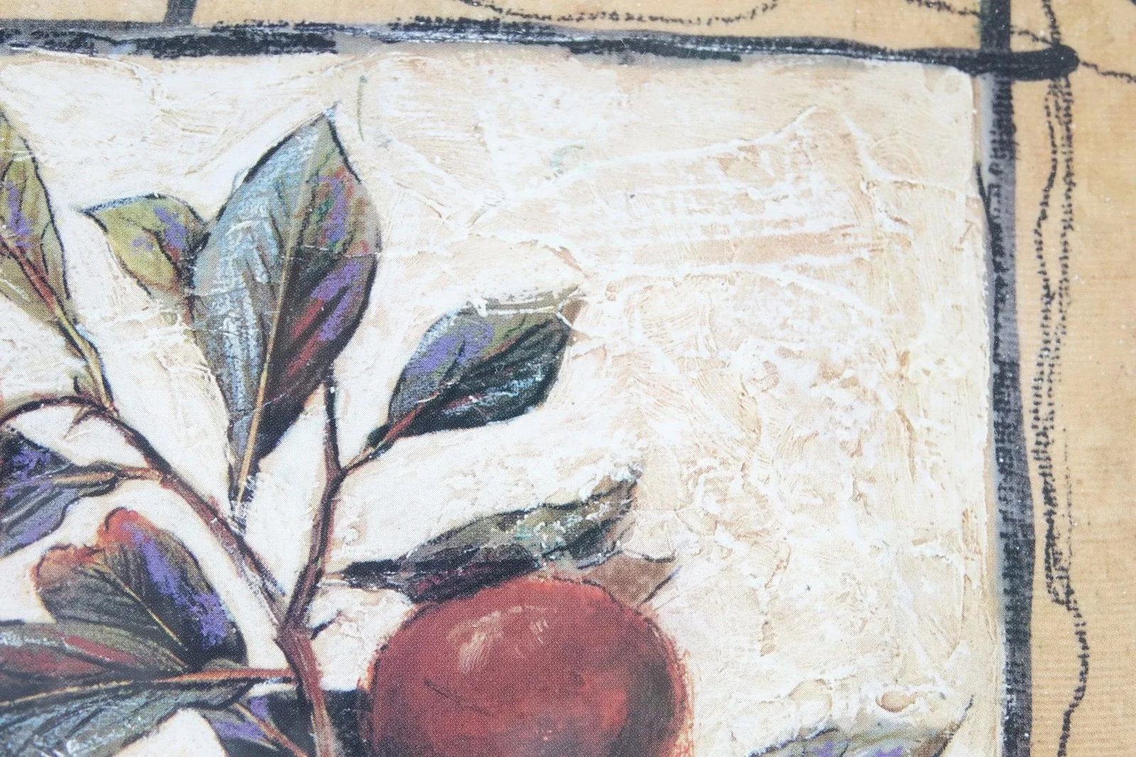 The Patterned Garden 3 - Print of Original Oil Pencil on Board Signed - 2