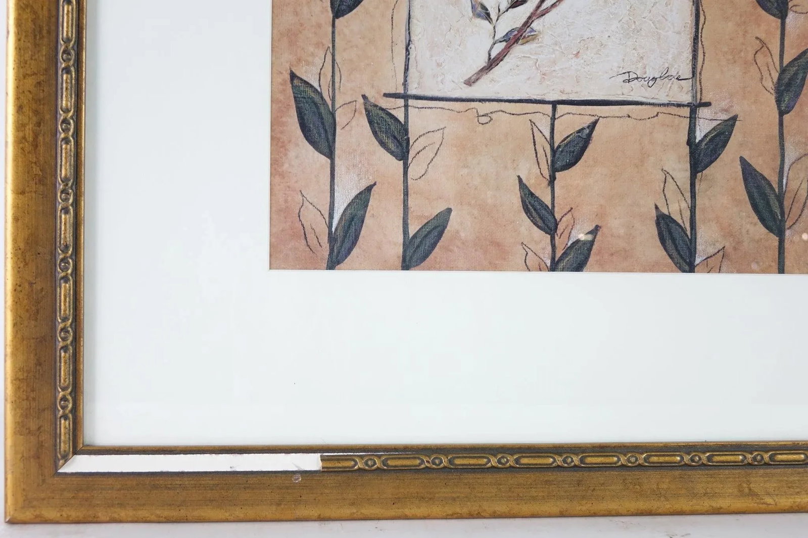 The Patterned Garden 3 - Print of Original Oil Pencil on Board Signed - 3