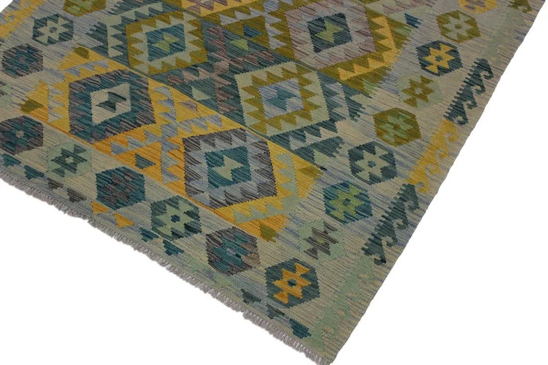 Navajo Style Kilim Hand-Woven Wool Rug -5'3 X 6'8 - 3