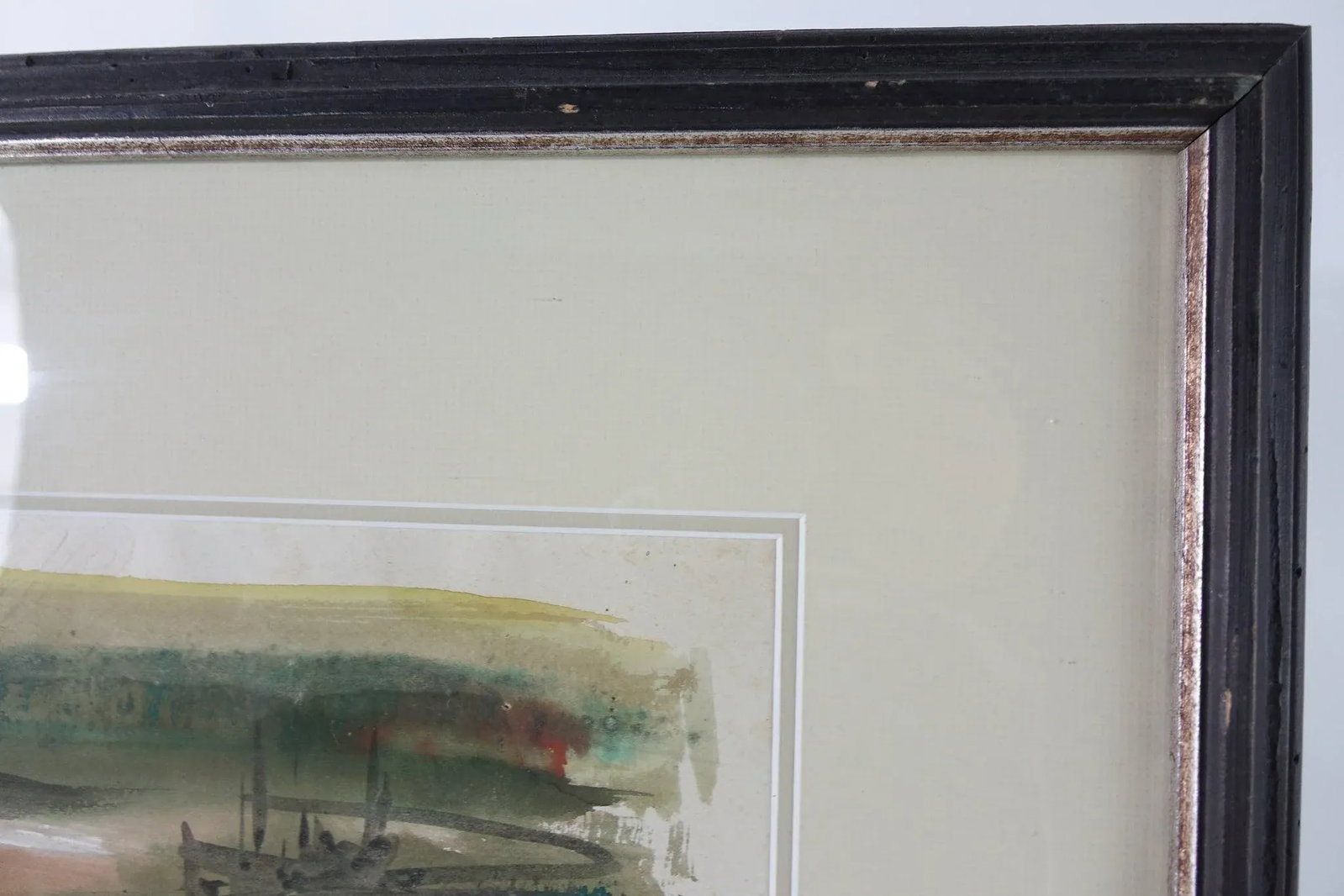 "Anchored in Silence" - Mid 20th Century Watercolor on Paper Signed Original, Framed - 2