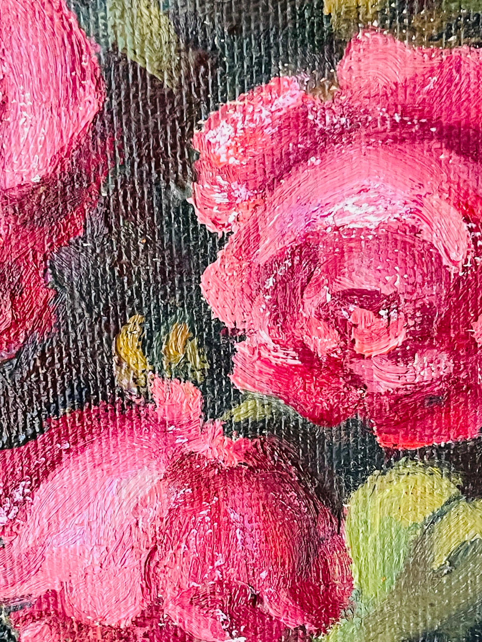 20 Th C Original Oil on Board Still Life With Roses Painting - 2