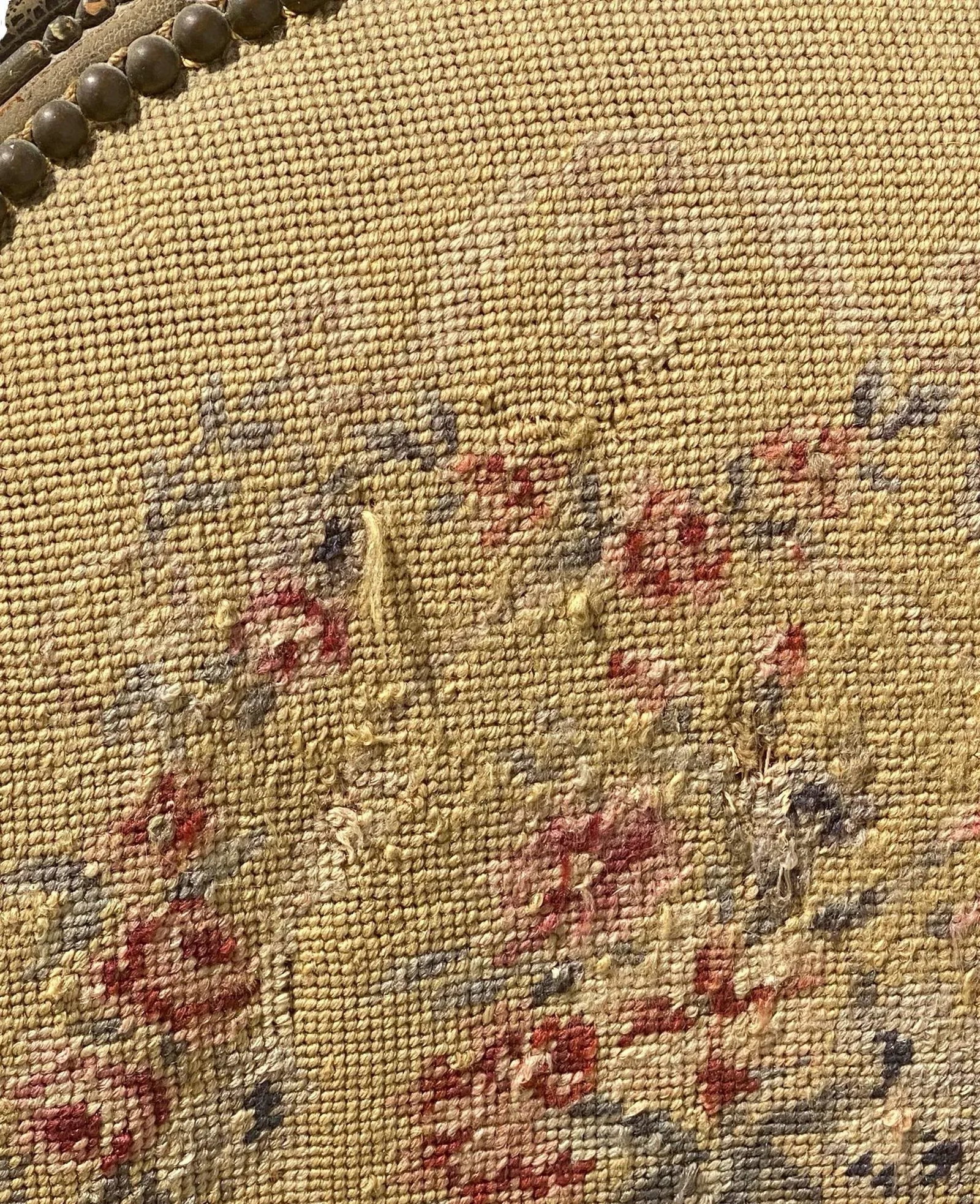 1930s Vintage French Provincial Fauteuil Chair With Floral Needlepoint Design - 9