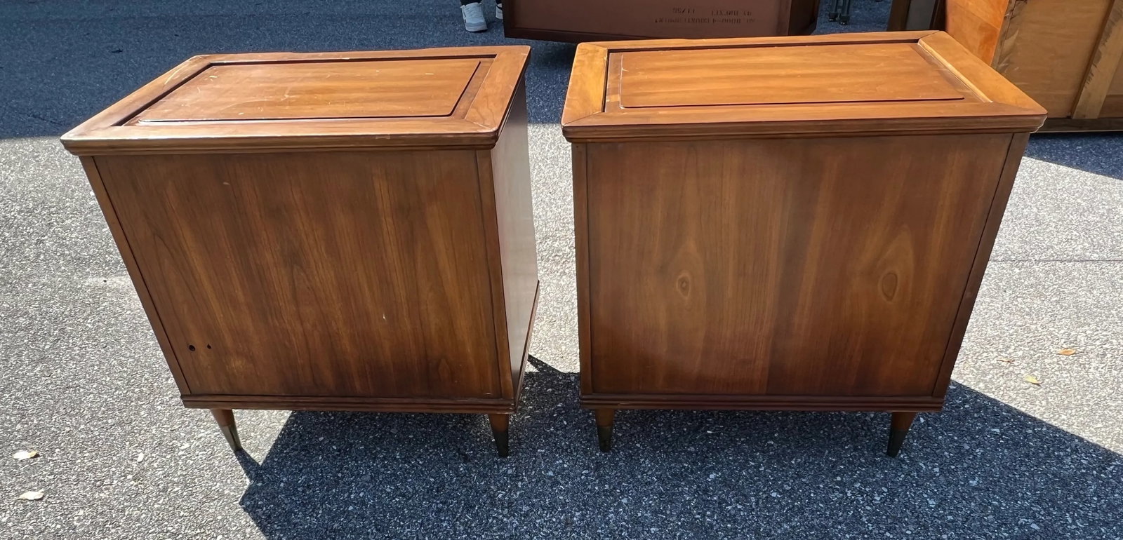 Widdicomb Campaign Style Solid Cherry Brass Pulls Night Stands Tables - 7