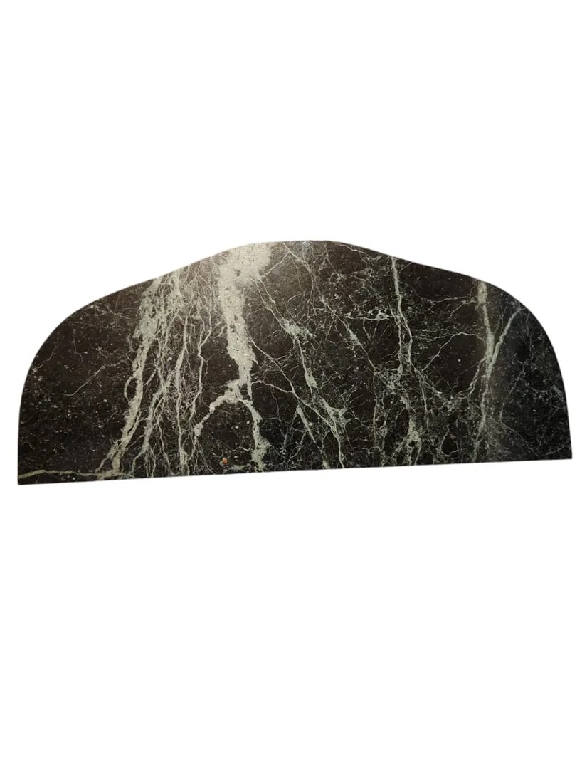 Iron and Marble Top Demilune Table - 5
