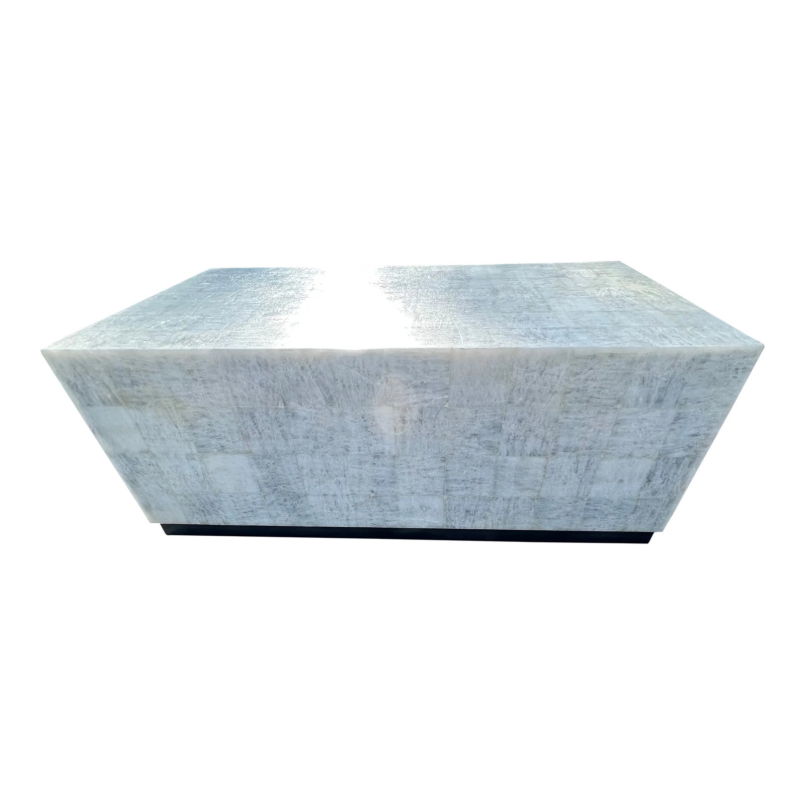 1980s Rectangular Tessellate Stone Coffee Table: Crafted with tessellated stone this luxurious and stylish piece is sure to make a statement in your home. The spacious design allows for ample room to entertain guests or display your favorite decor.