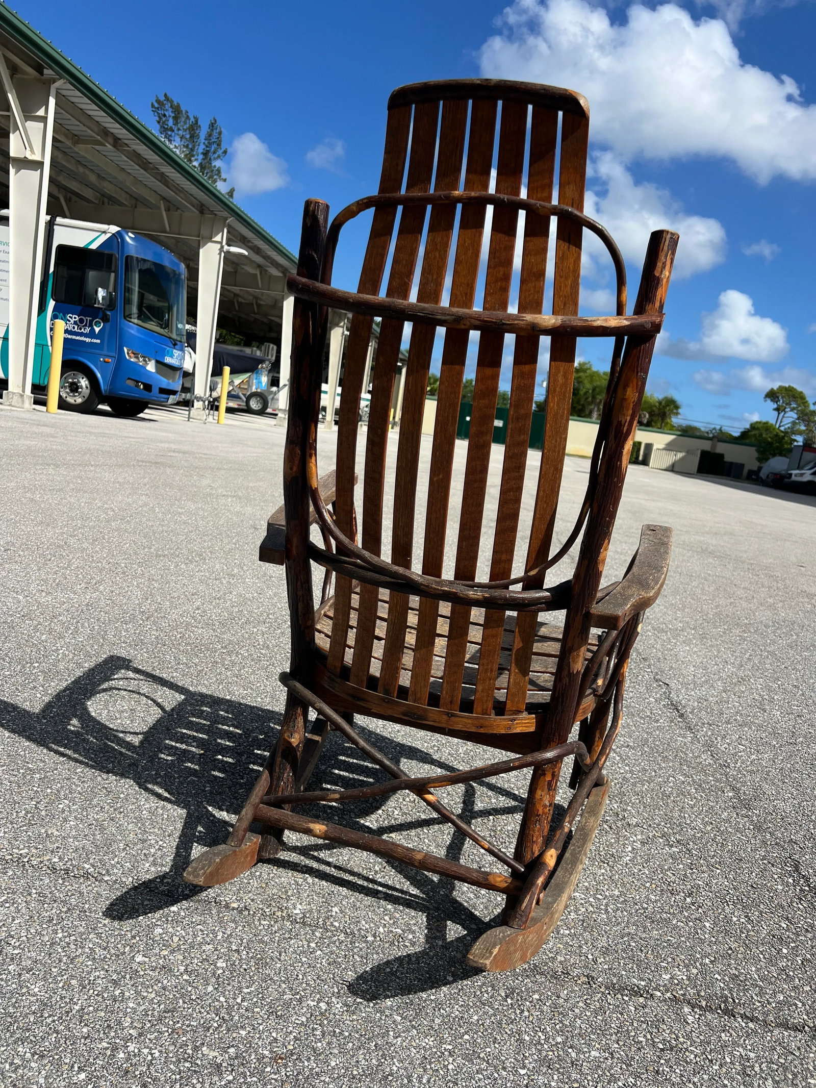Antique Hand Made Rustic Hickory & Twig Rocking Chair - 10