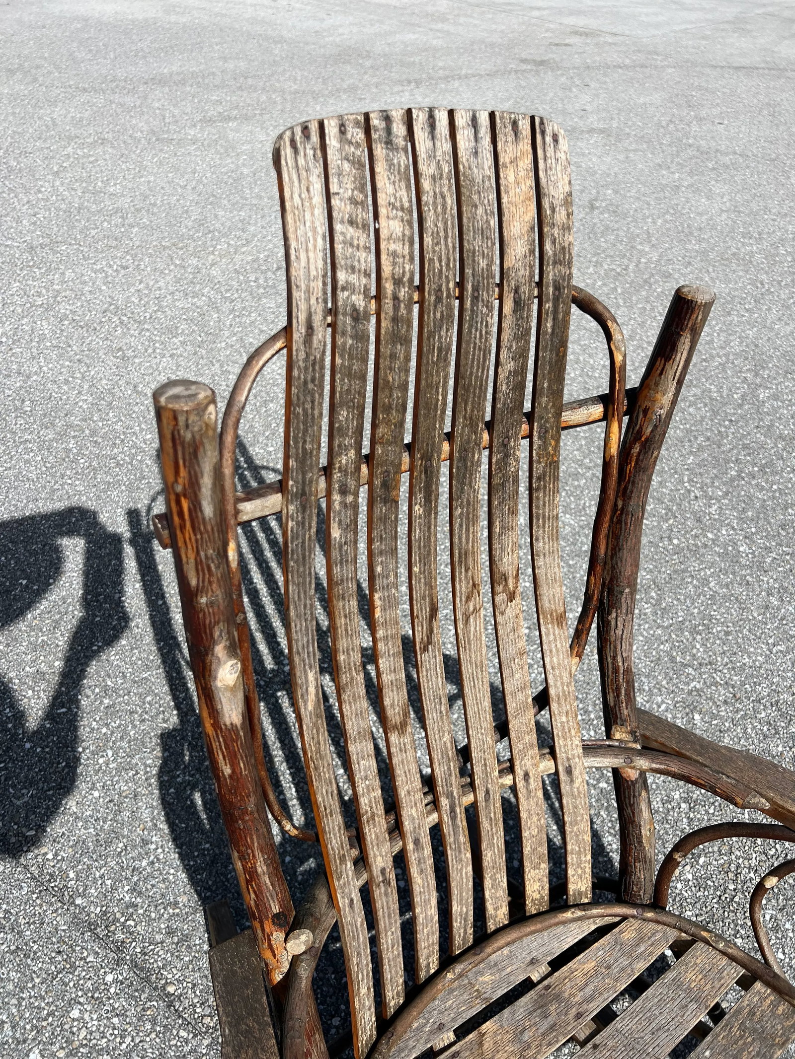 Antique Hand Made Rustic Hickory & Twig Rocking Chair - 11