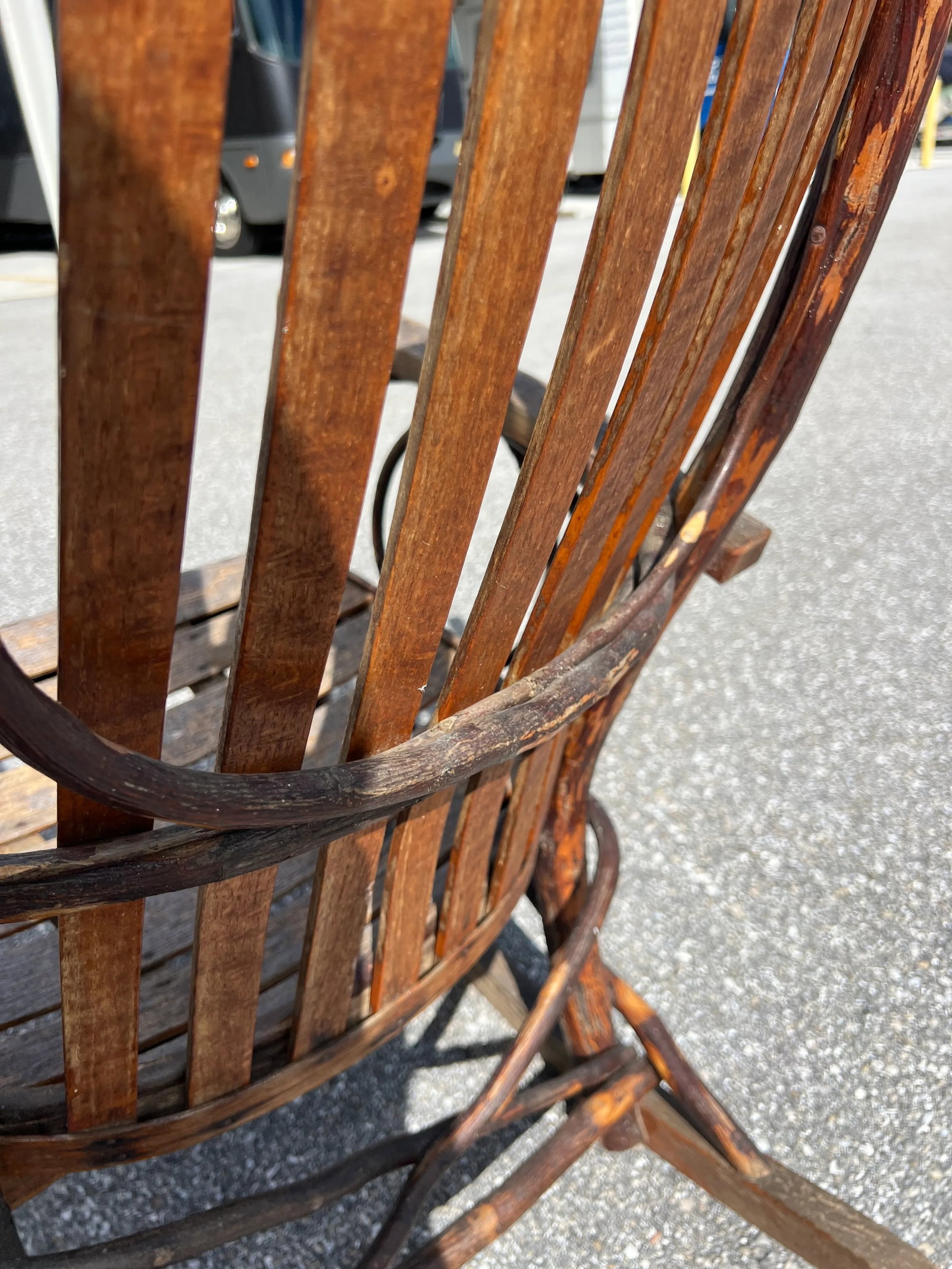 Antique Hand Made Rustic Hickory & Twig Rocking Chair - 5