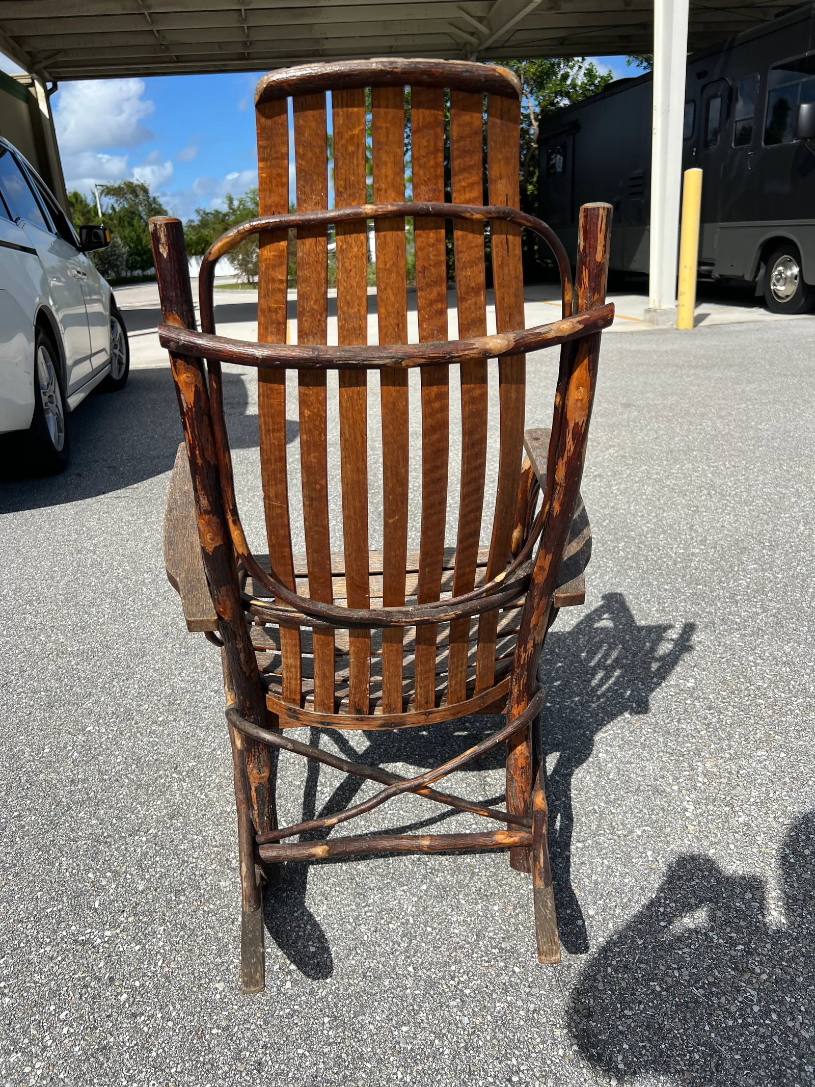 Antique Hand Made Rustic Hickory & Twig Rocking Chair - 6