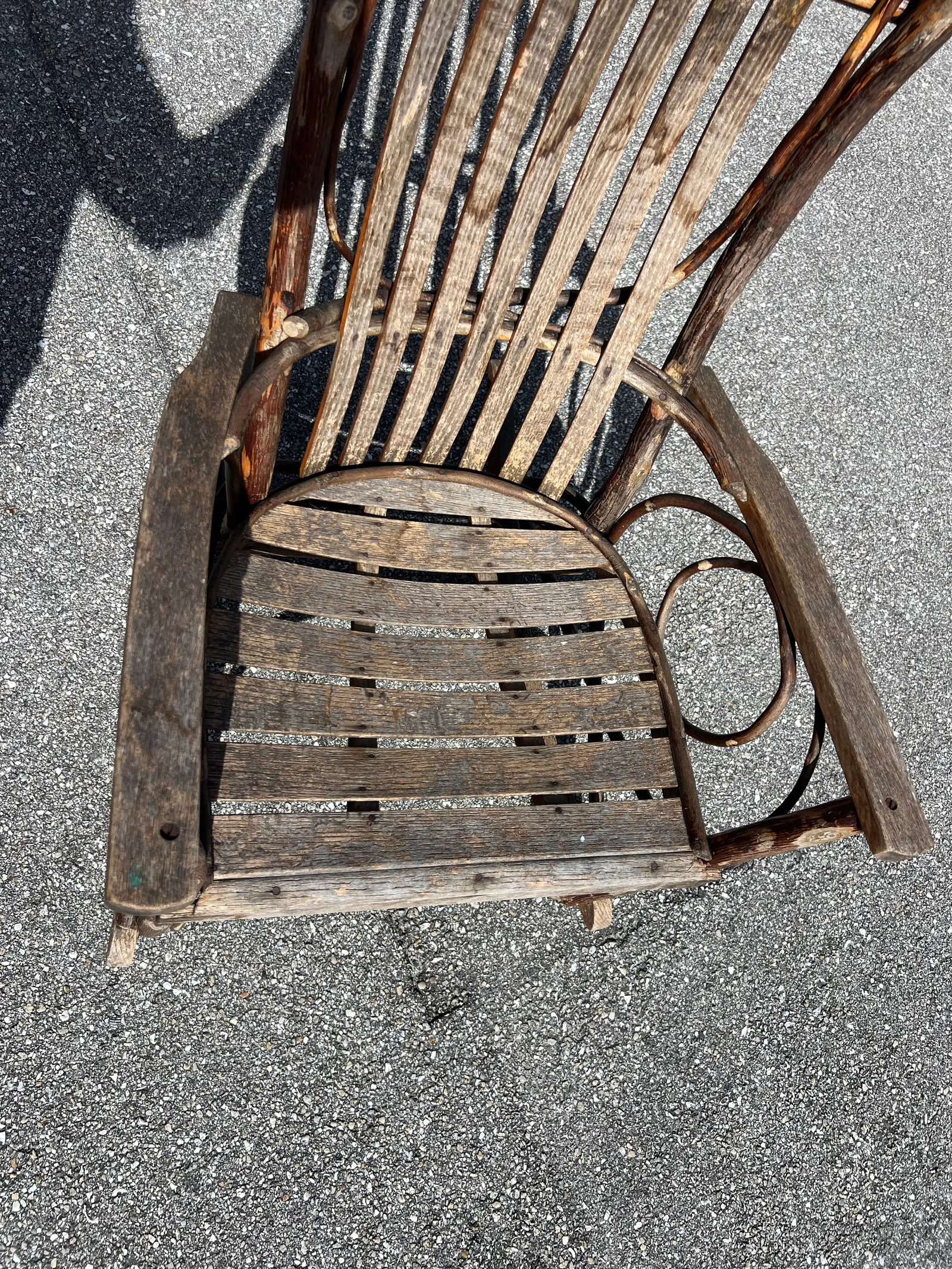 Antique Hand Made Rustic Hickory & Twig Rocking Chair - 8