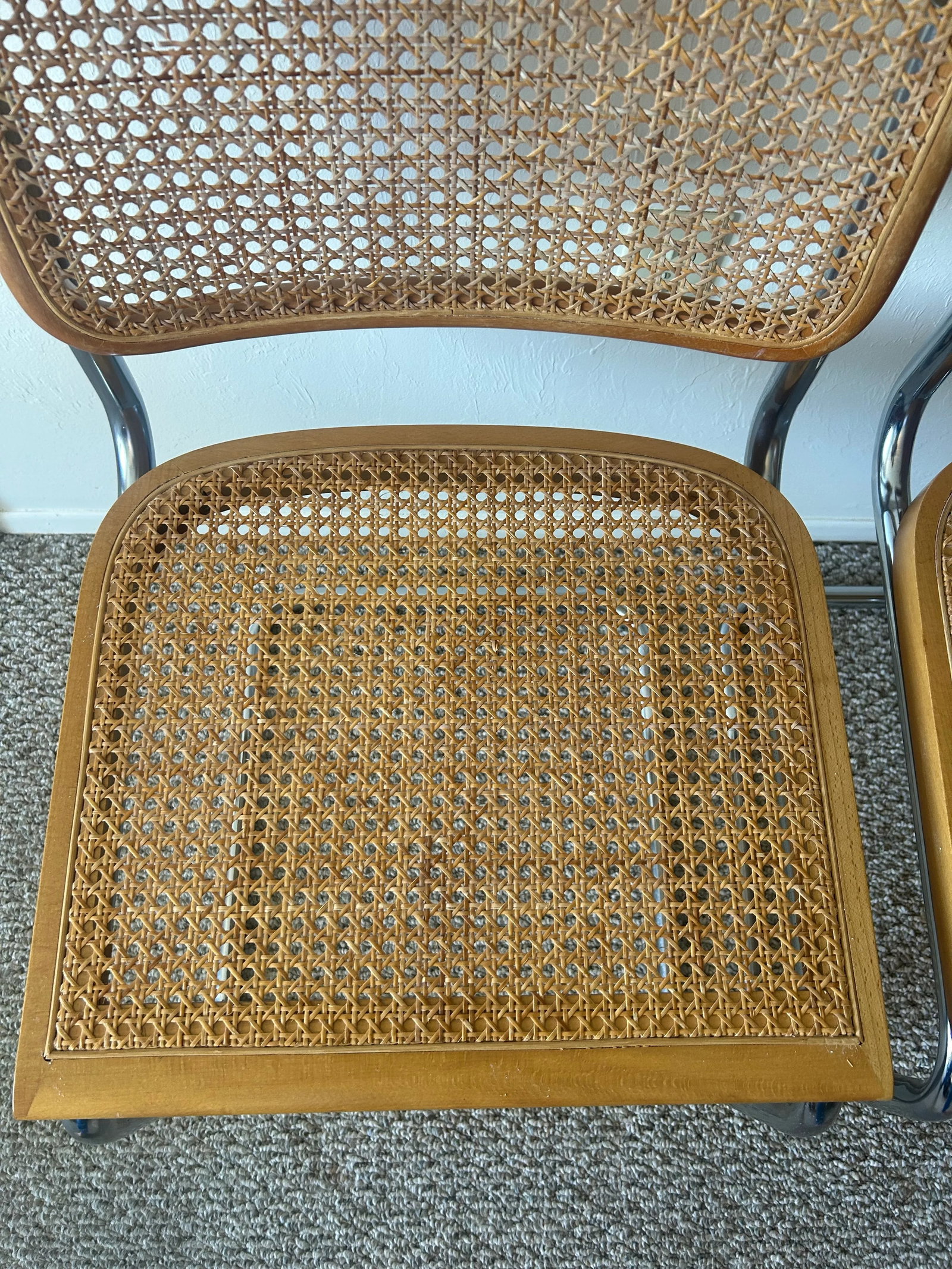 Late 20th Century Mid Century Cantilever Cesca Dining Chairs Attributed to Marcel Breuer Set of 2 - 7