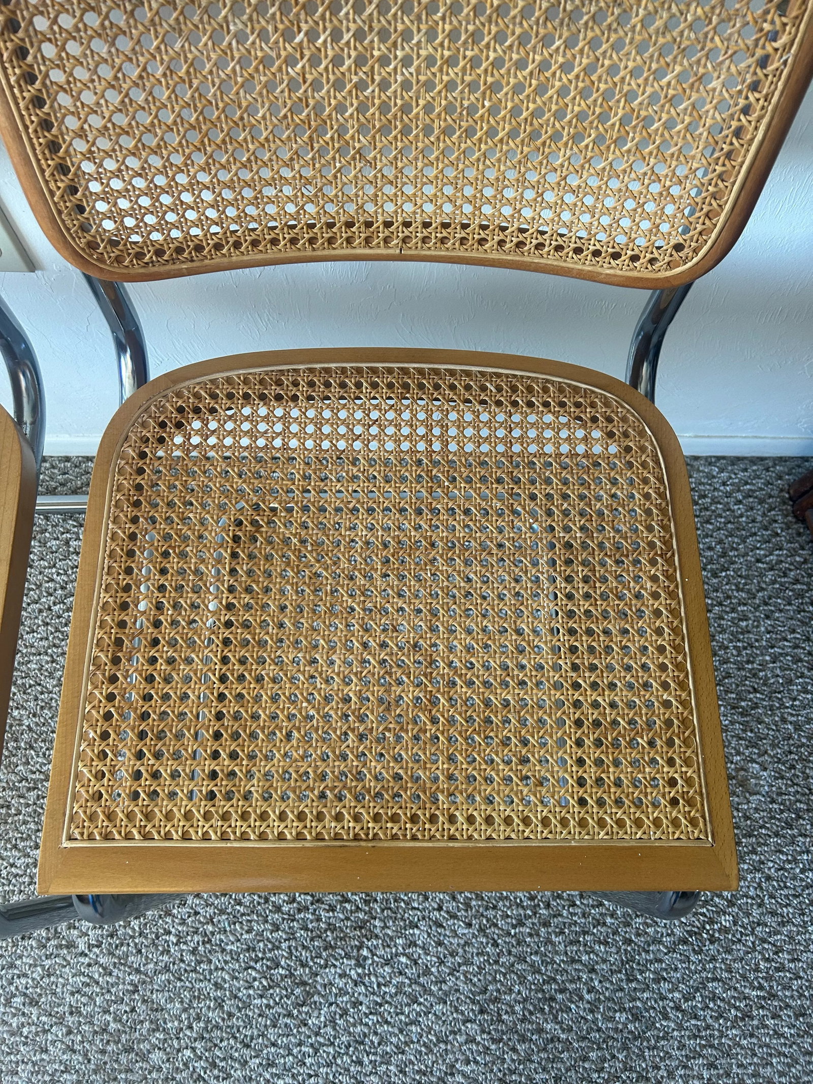 Late 20th Century Mid Century Cantilever Cesca Dining Chairs Attributed to Marcel Breuer Set of 2 - 8