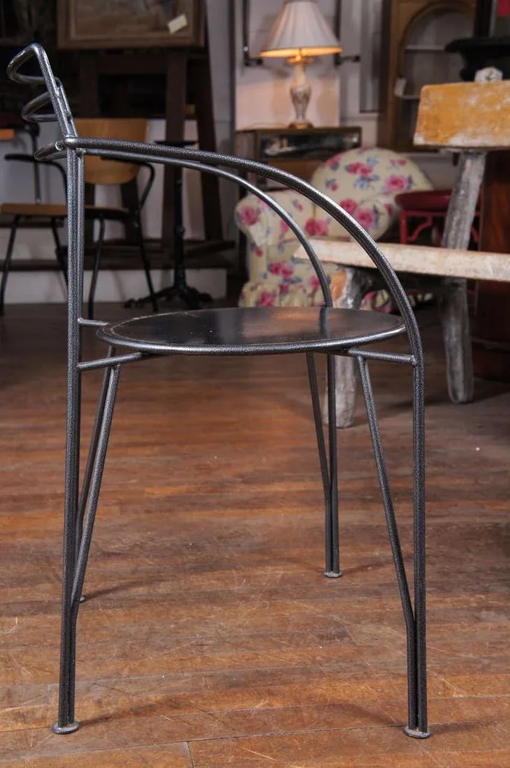 Powder-Coated Lune d'Argent Metal Armchairs - a Pair - 3