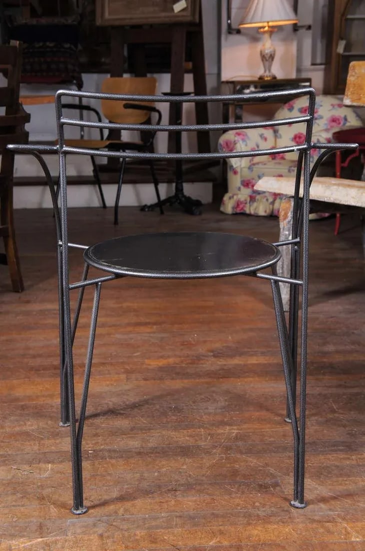 Powder-Coated Lune d'Argent Metal Armchairs - a Pair - 4