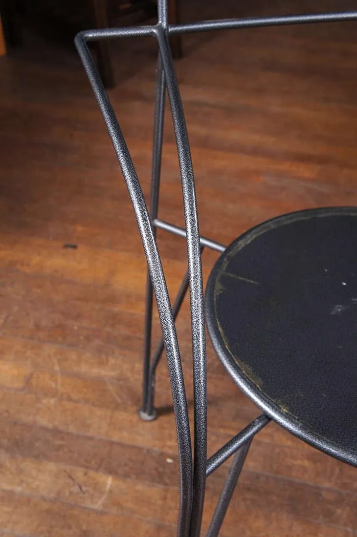 Powder-Coated Lune d'Argent Metal Armchairs - a Pair - 7