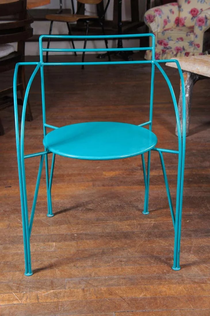 Powder-Coated Lune d'Argent Metal Armchairs - a Pair - 9