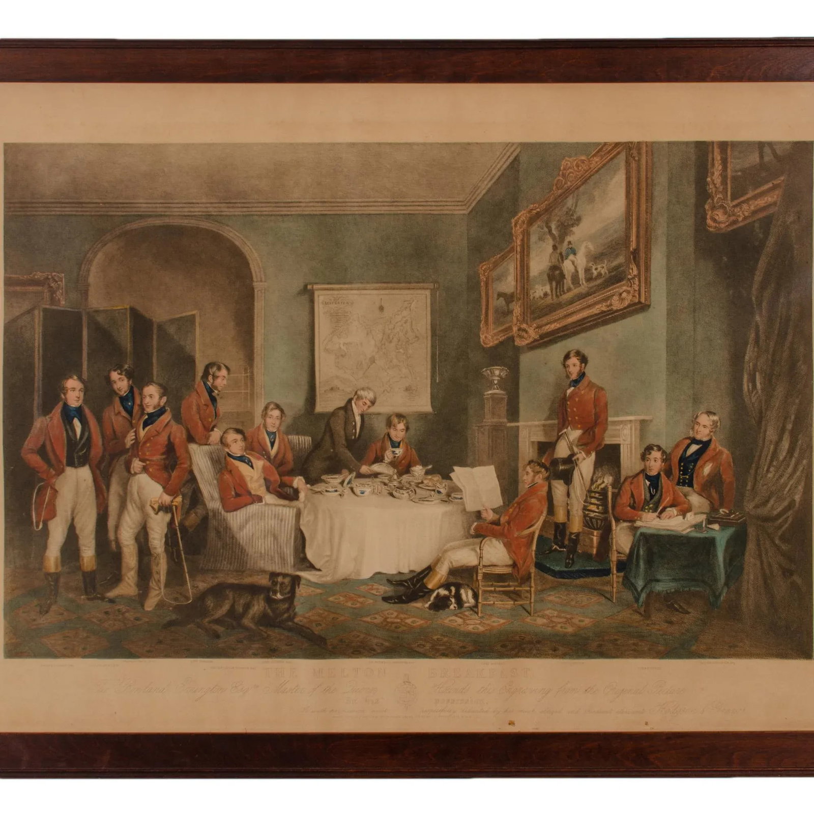 Antique "Melton Breakfast and the Meet of the Vine Hounds" Sporting Engravings - a Pair - 4