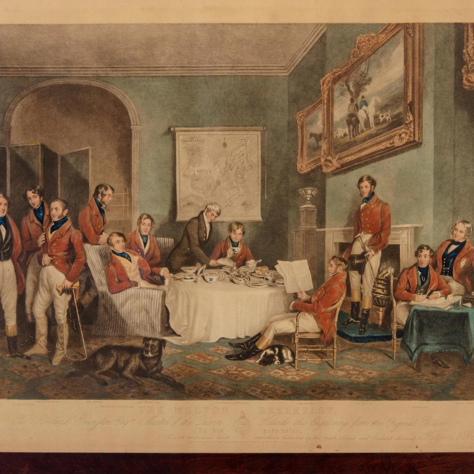 Antique "Melton Breakfast and the Meet of the Vine Hounds" Sporting Engravings - a Pair - 6