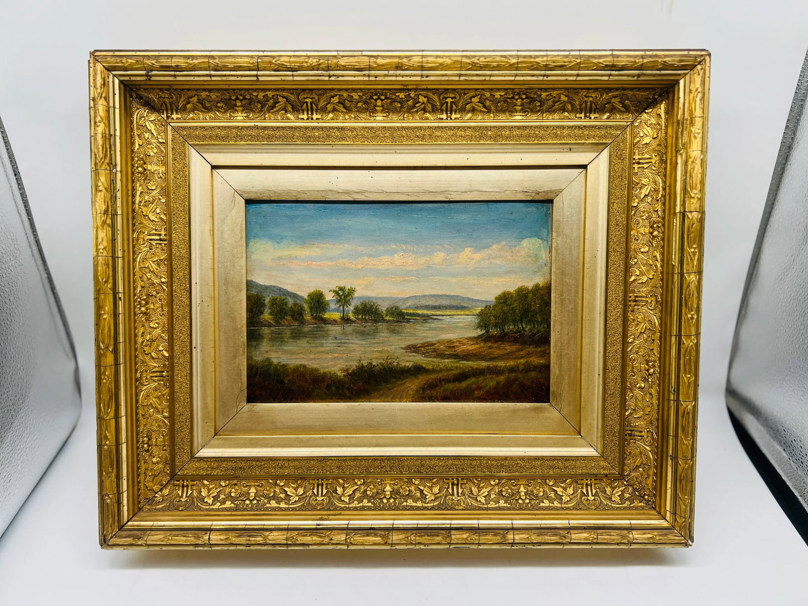 19th Century, American School Oil on Board Landscape - New Hampshire School - 2