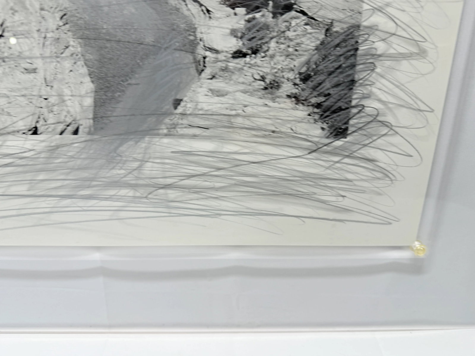 Rick Dingus "Navajo Pipeline" Graphite on Photograph C. 1980 Signed - 2