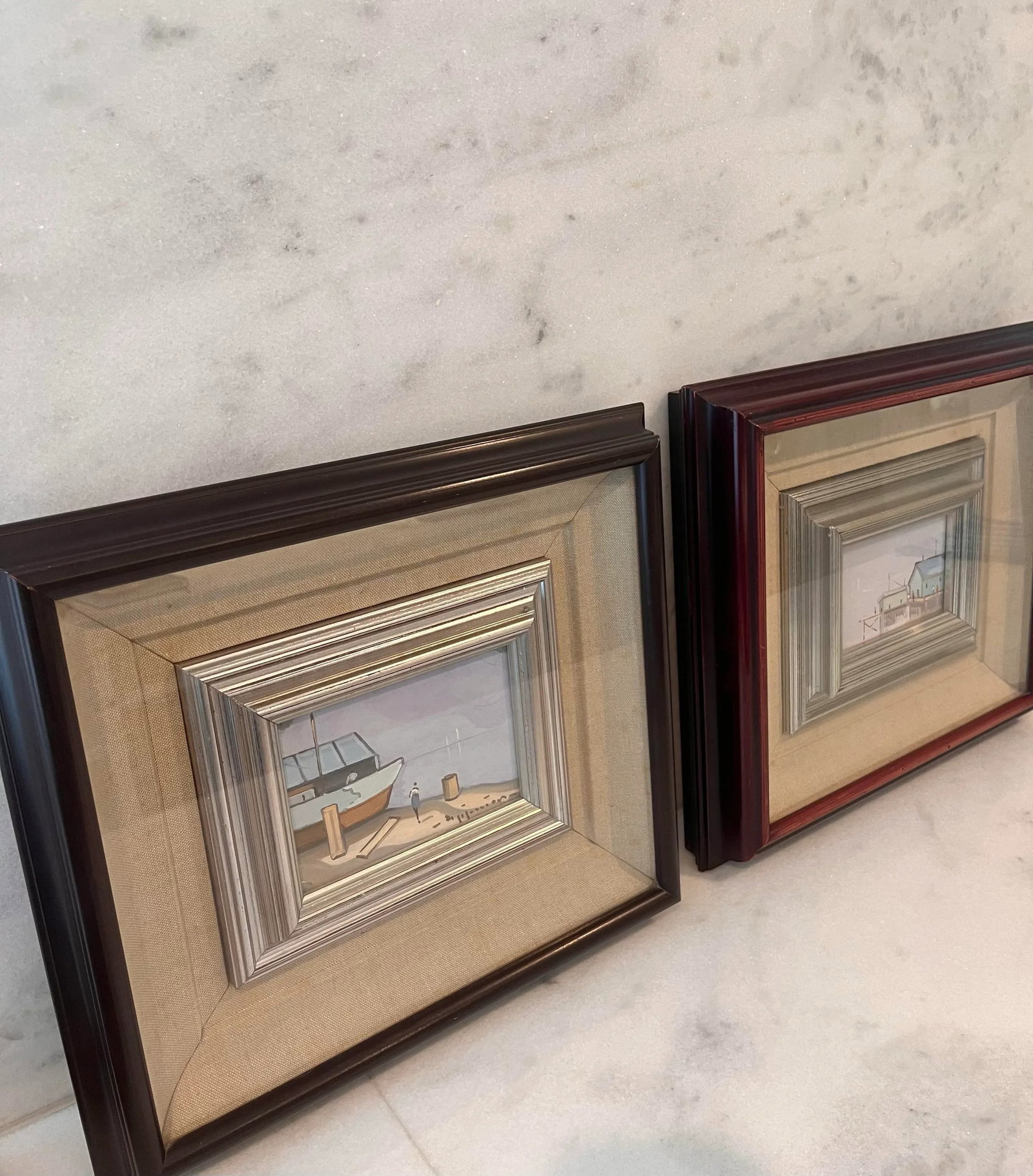Pair of Vintage Italian School Framed Paintings - 3