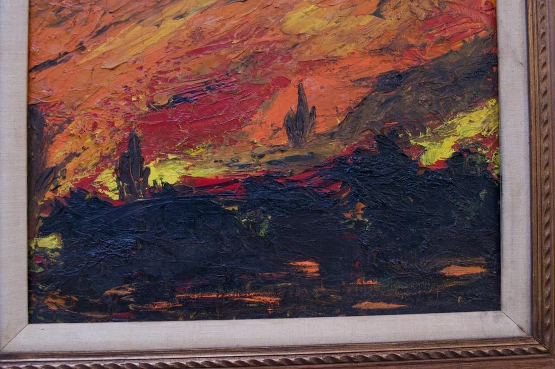1960s Dorothy Funk Desert Landscape Oil on Canvas - 3