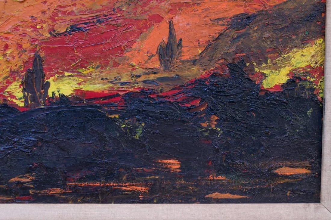 1960s Dorothy Funk Desert Landscape Oil on Canvas - 4