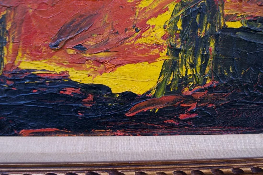 1968 Dorothy Funk "Windmill" Oil on Canvas - 8