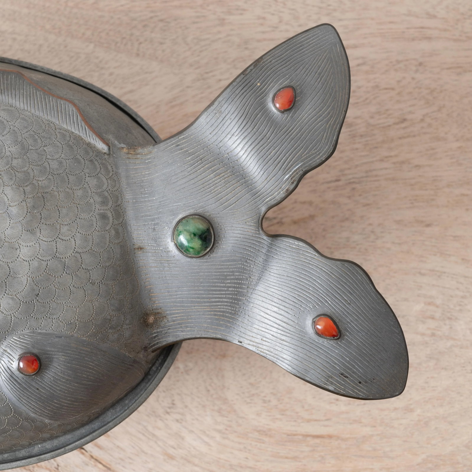 A Chinese Pewter Koi Fish Tureen, 19th Century - 6