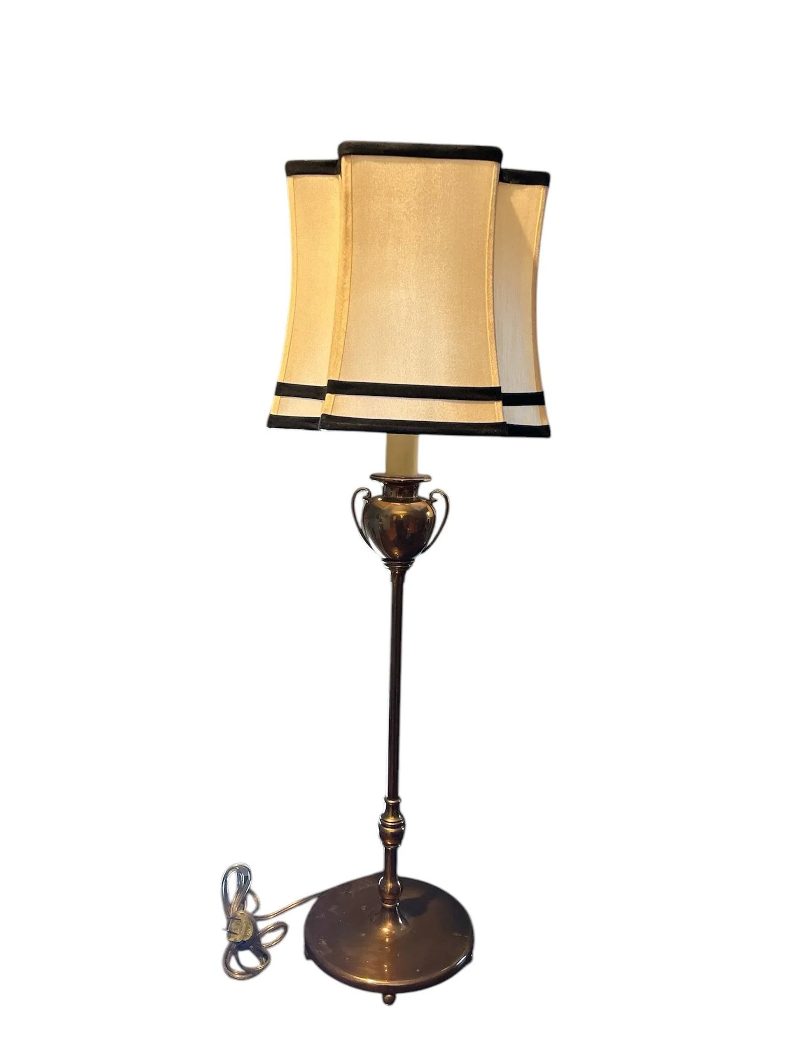 Vintage Urn Lamp With Custom Shade - 3