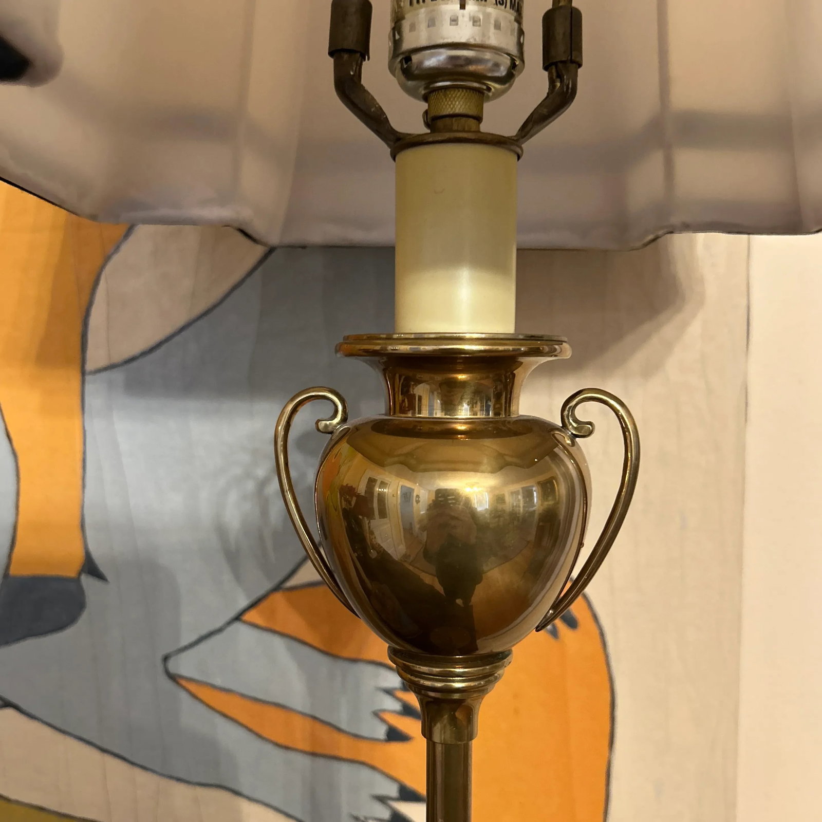 Vintage Urn Lamp With Custom Shade - 6