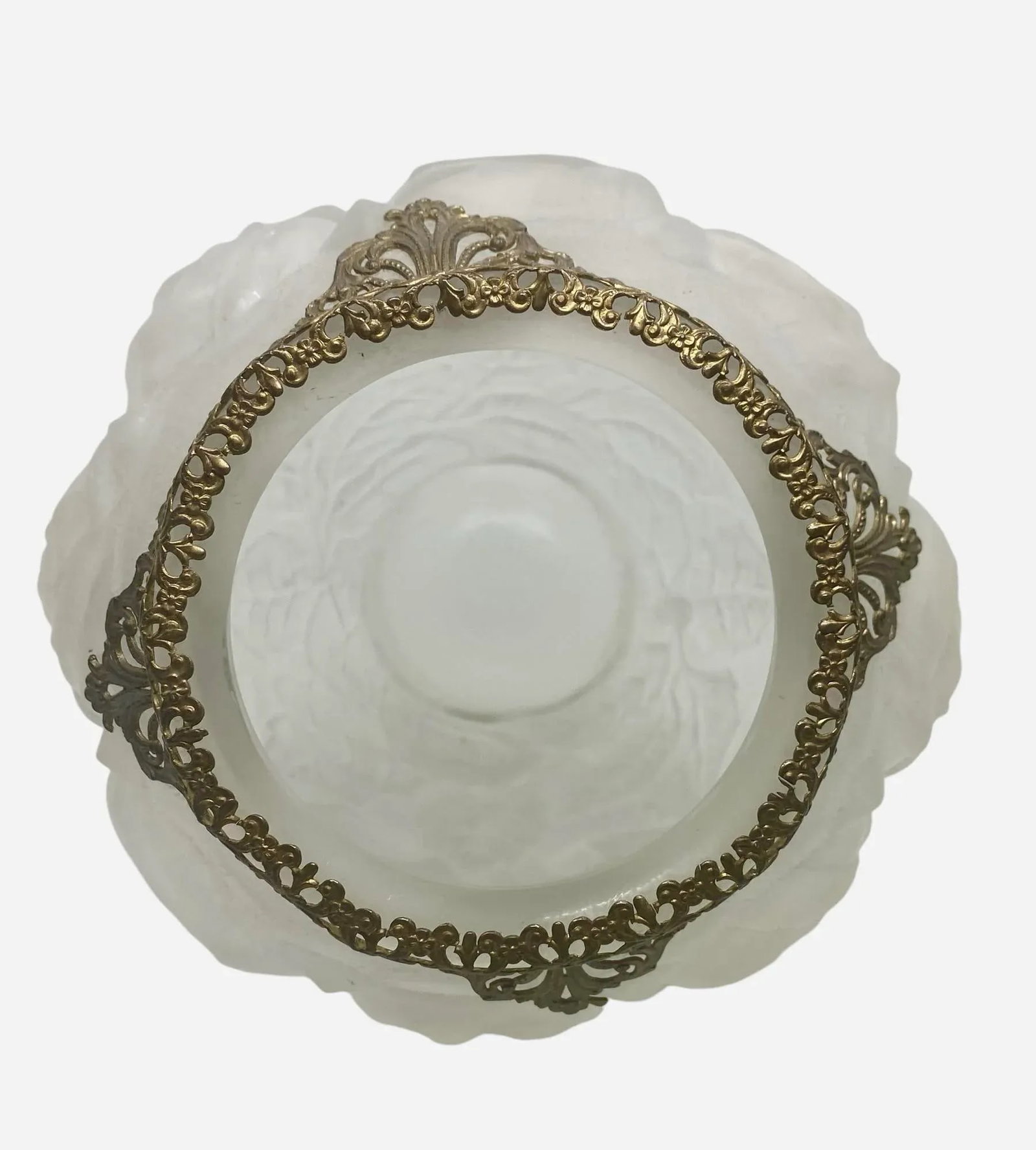 1930's Barolac Molded Frosted Art Glass Vase With Roses Design Czech Artist Joseph Inwald - 6