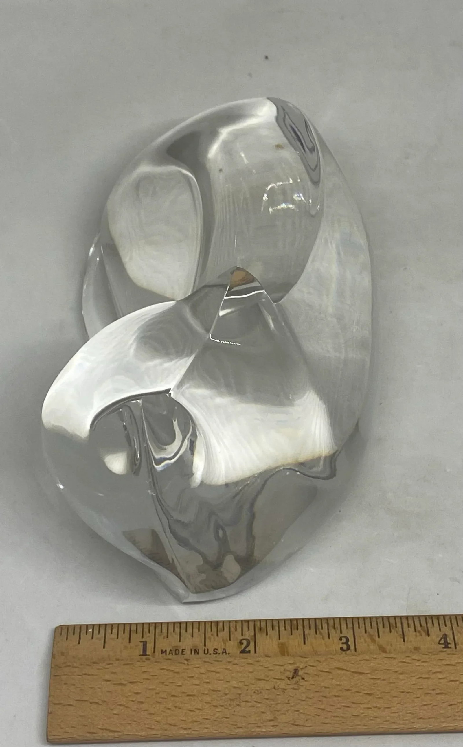 Late 20th Century Val St. Lambert Large Crystal Clear Curled Up Cat Figurine Signed De Sousa - 10
