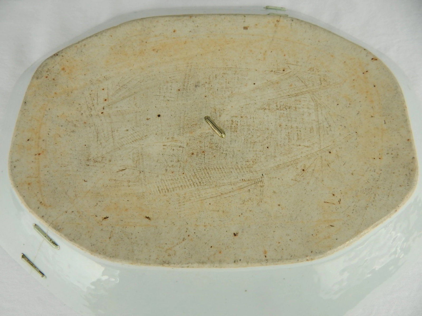 Late 18th - Early 19th Century Canton Platter With Old Staple Repairs - 12