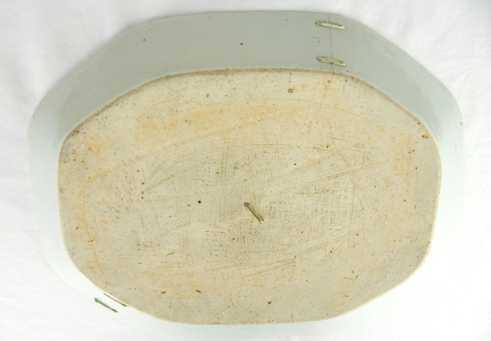 Late 18th - Early 19th Century Canton Platter With Old Staple Repairs - 9