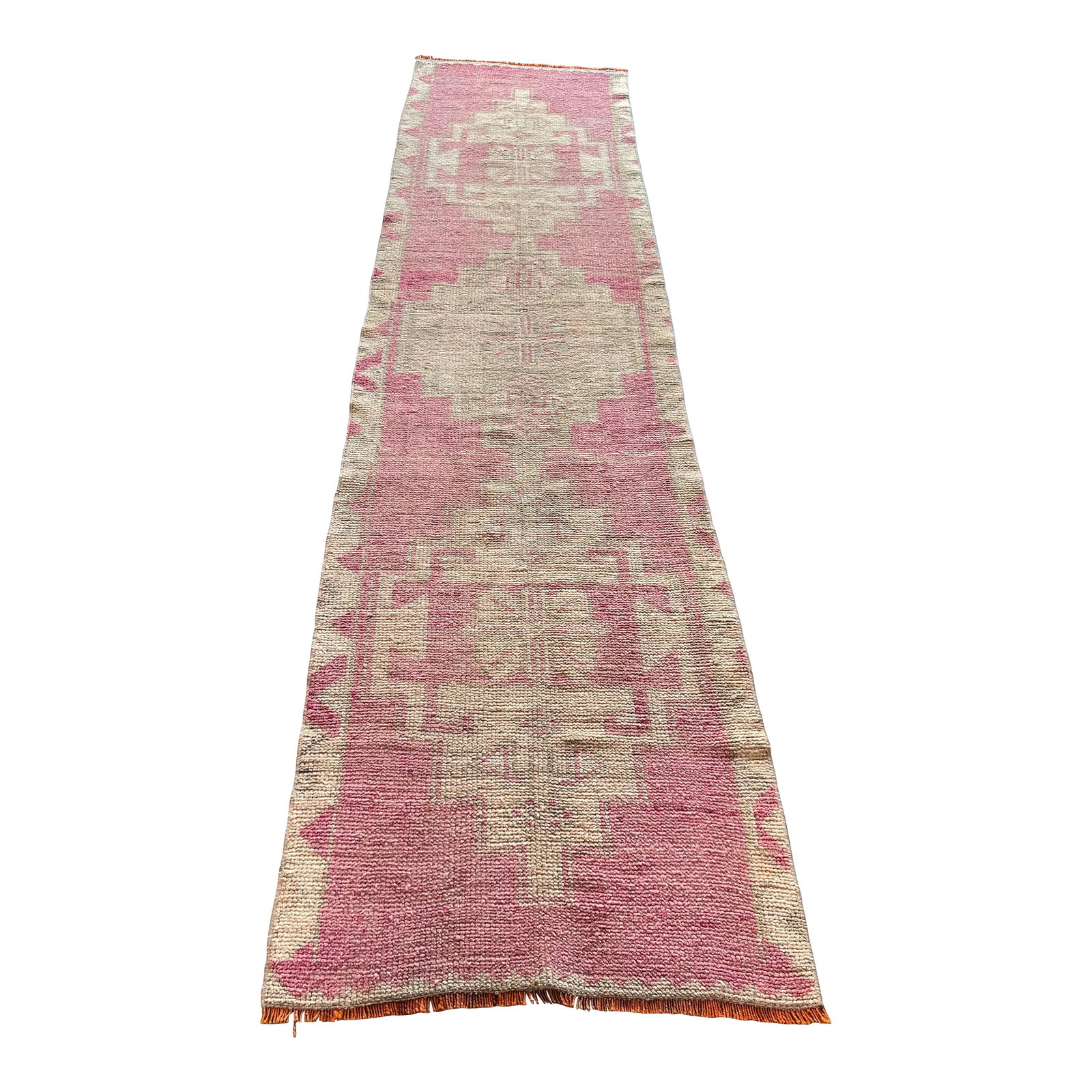 Vintage Handmade Muted Runner Rug: All rugs have been professionally cleaned; original condition is not altered, age-related wear is considered normal in these unique, hand woven vintage rugs. It is common for slight variations in