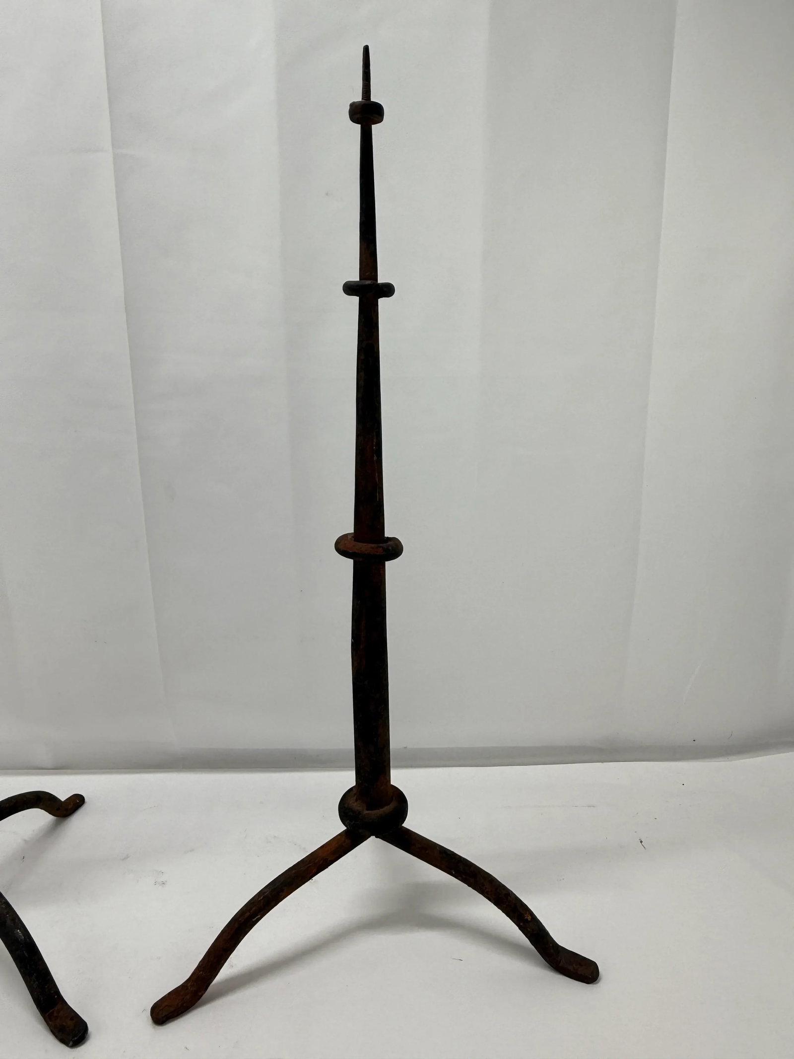 Pair, Antique Spanish Colonial Style Iron Prickets - 5