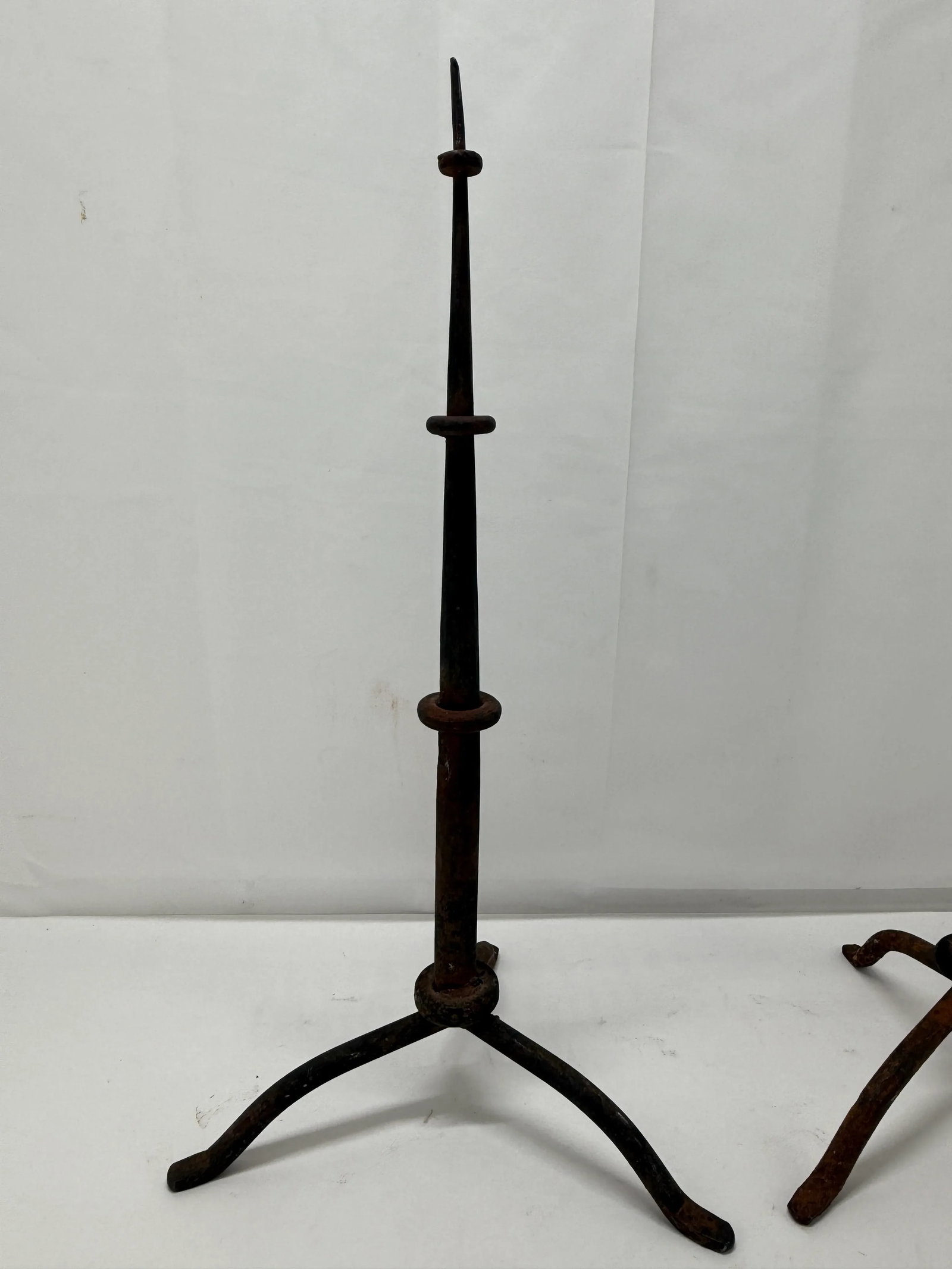 Pair, Antique Spanish Colonial Style Iron Prickets - 6