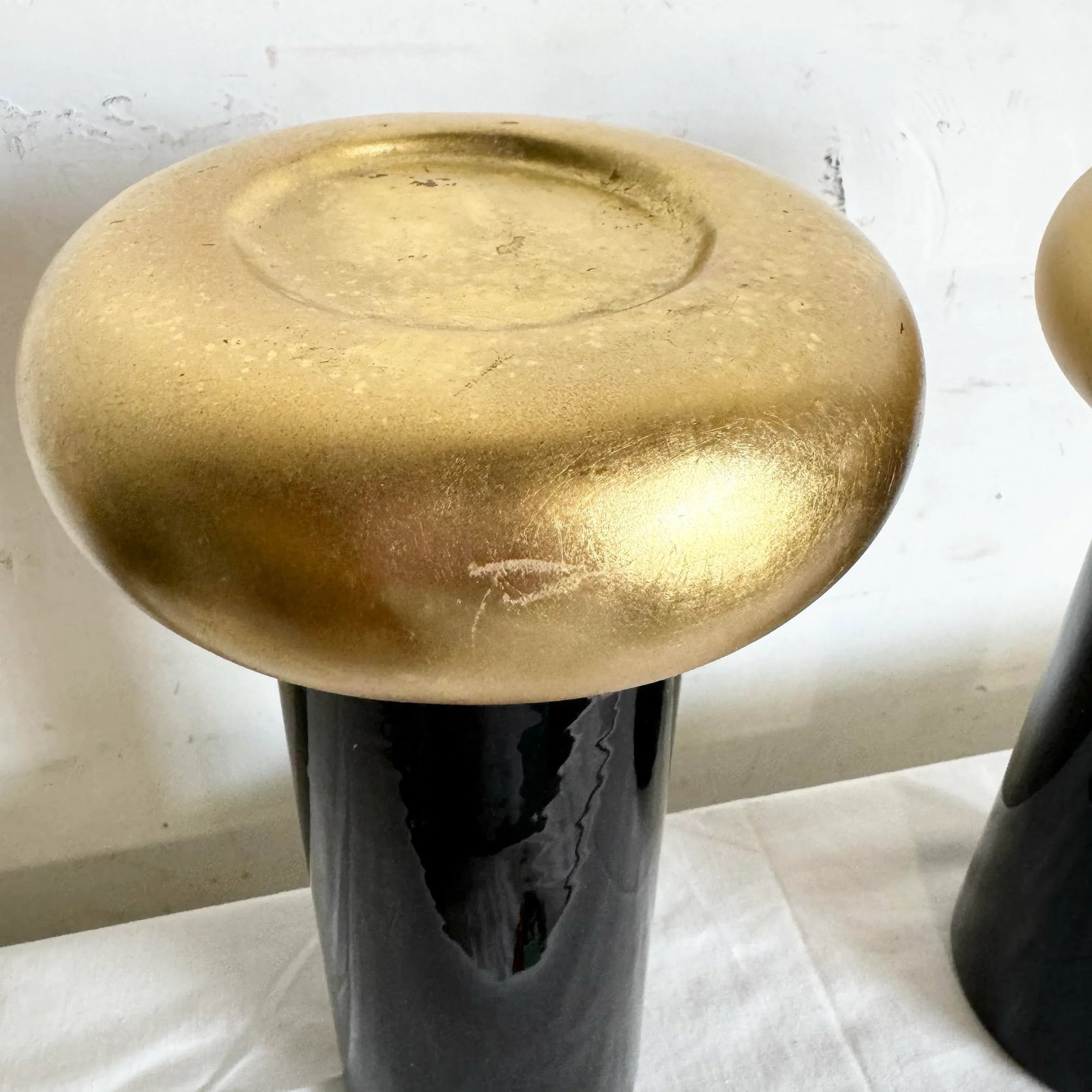 Postmodern Black and Gold Ceramic Candle Holders by Jaru - 4