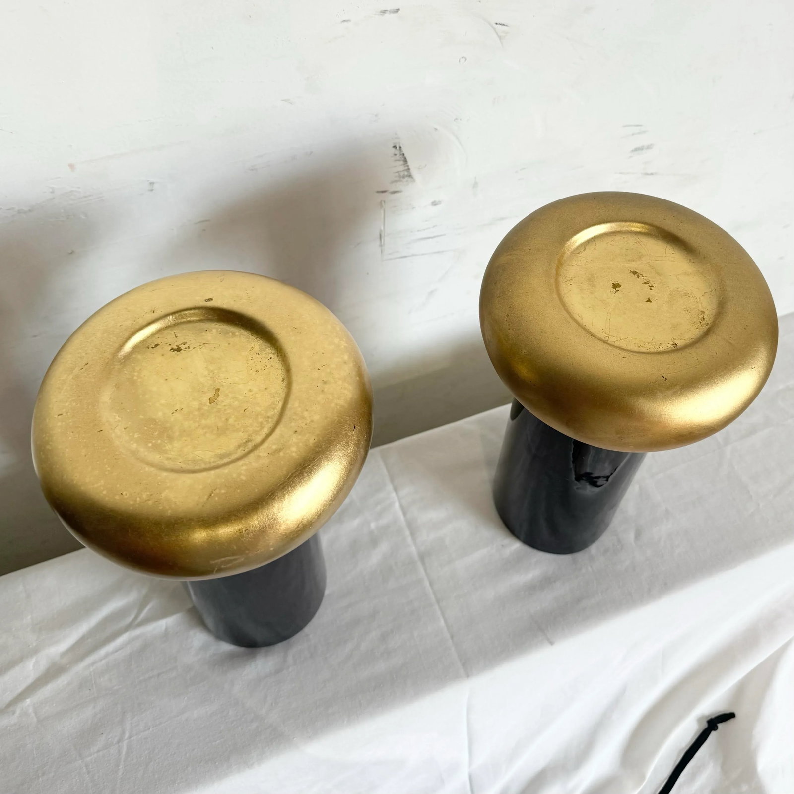 Postmodern Black and Gold Ceramic Candle Holders by Jaru - 5